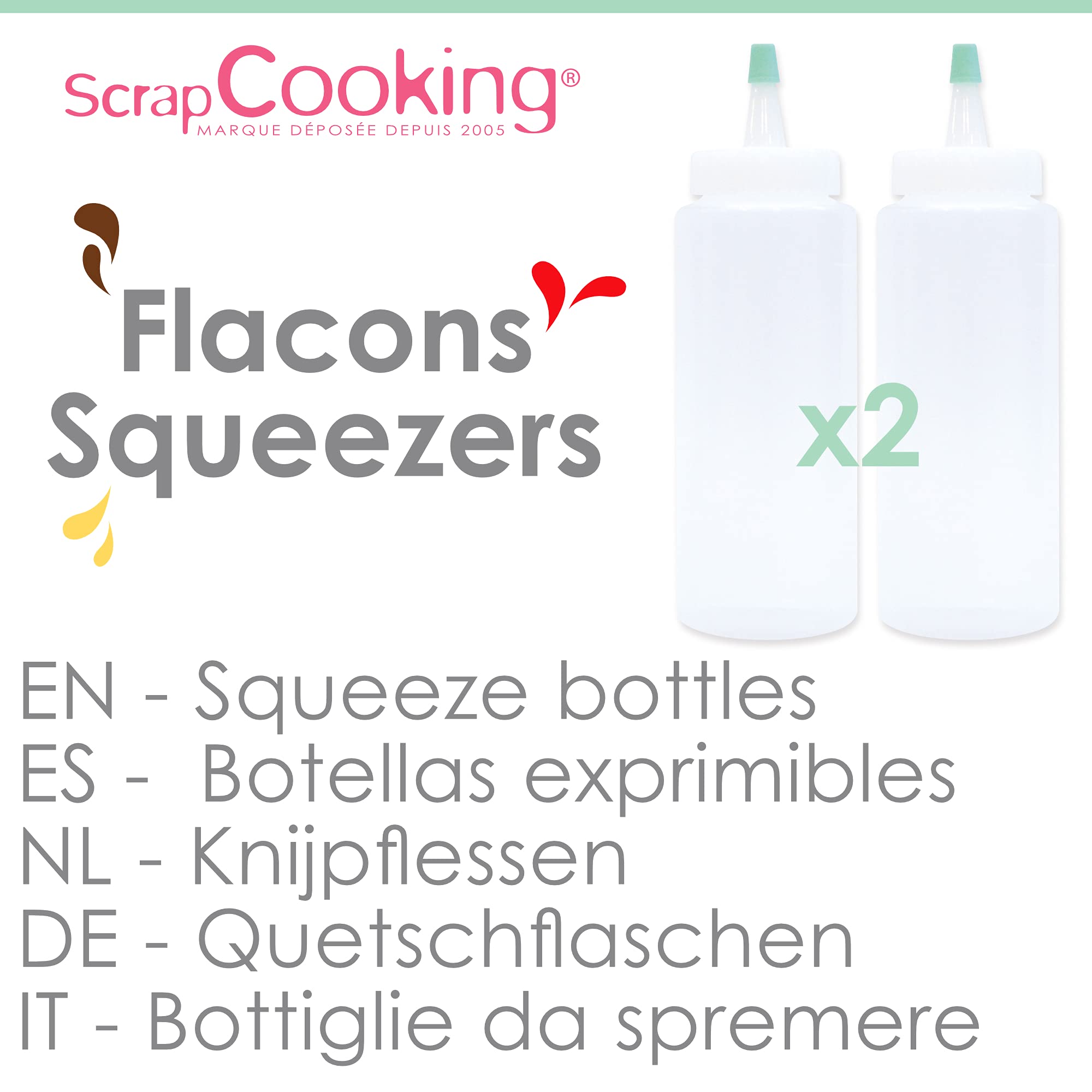 scrapcooking-mat-riel-lot-2-flacons-squeezers-180-ml-plastique image 2