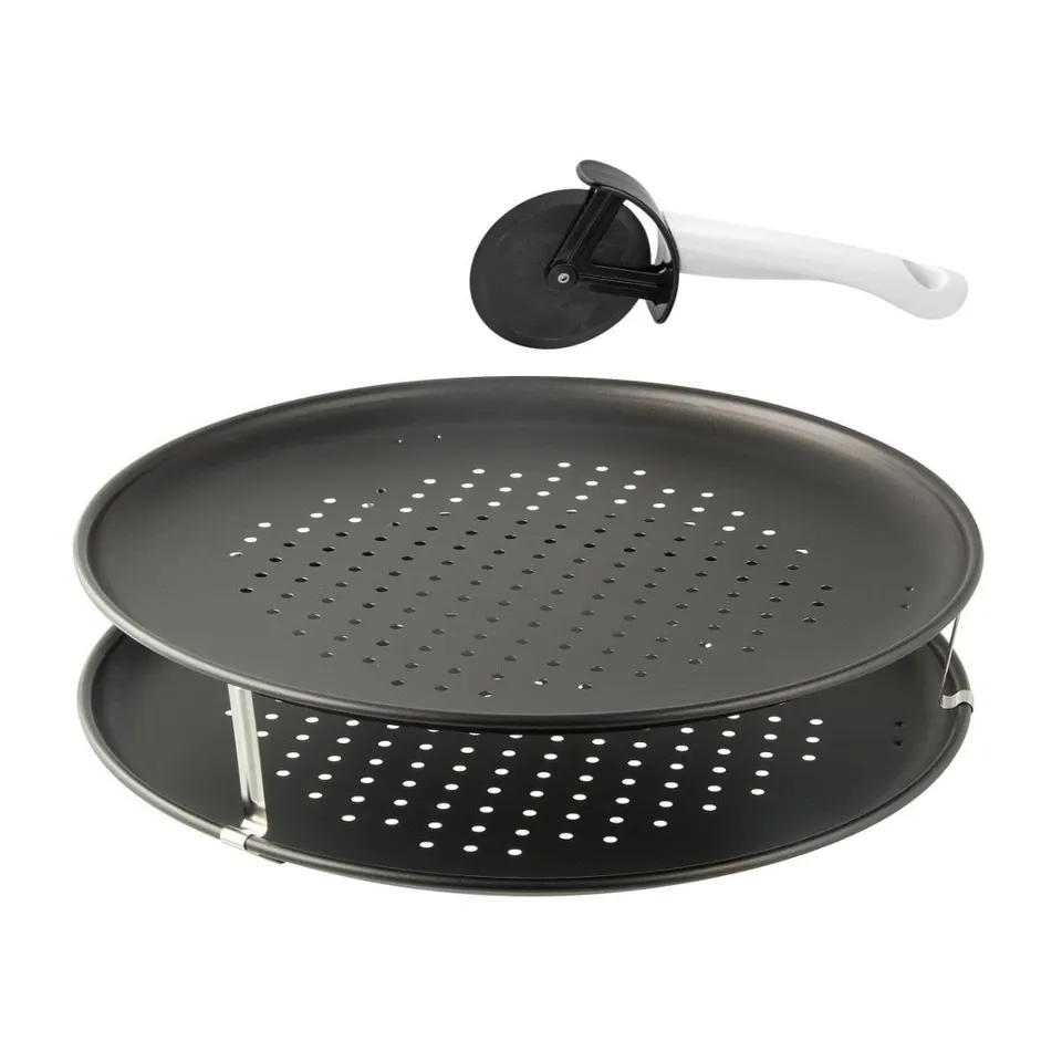 zenker-black-metallic-set-2-plaques-pizza-perfor-e-32-cm-roulette image 1