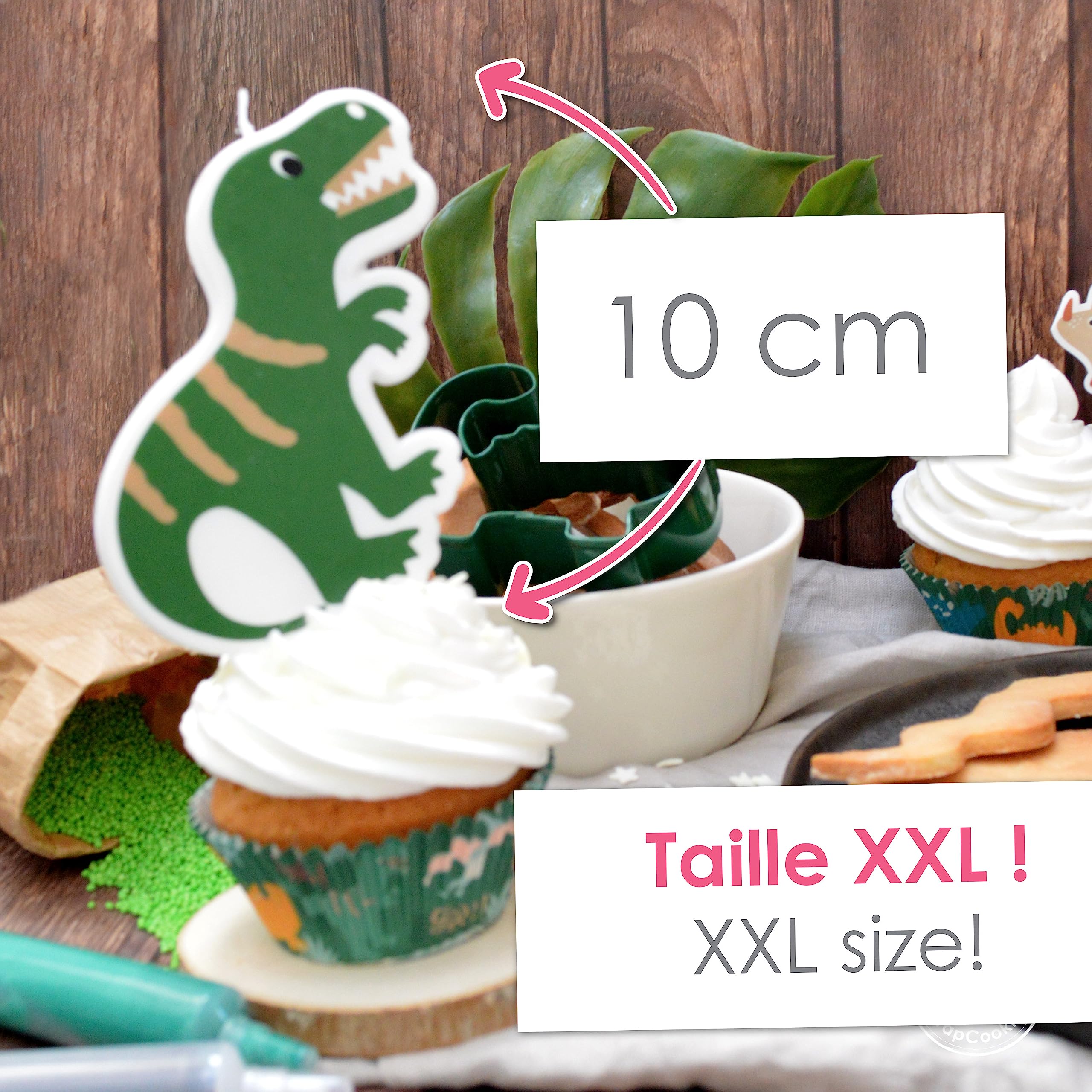 scrapcooking-d-corations-0346-bougie-dinosaure-xxl-verte image 4