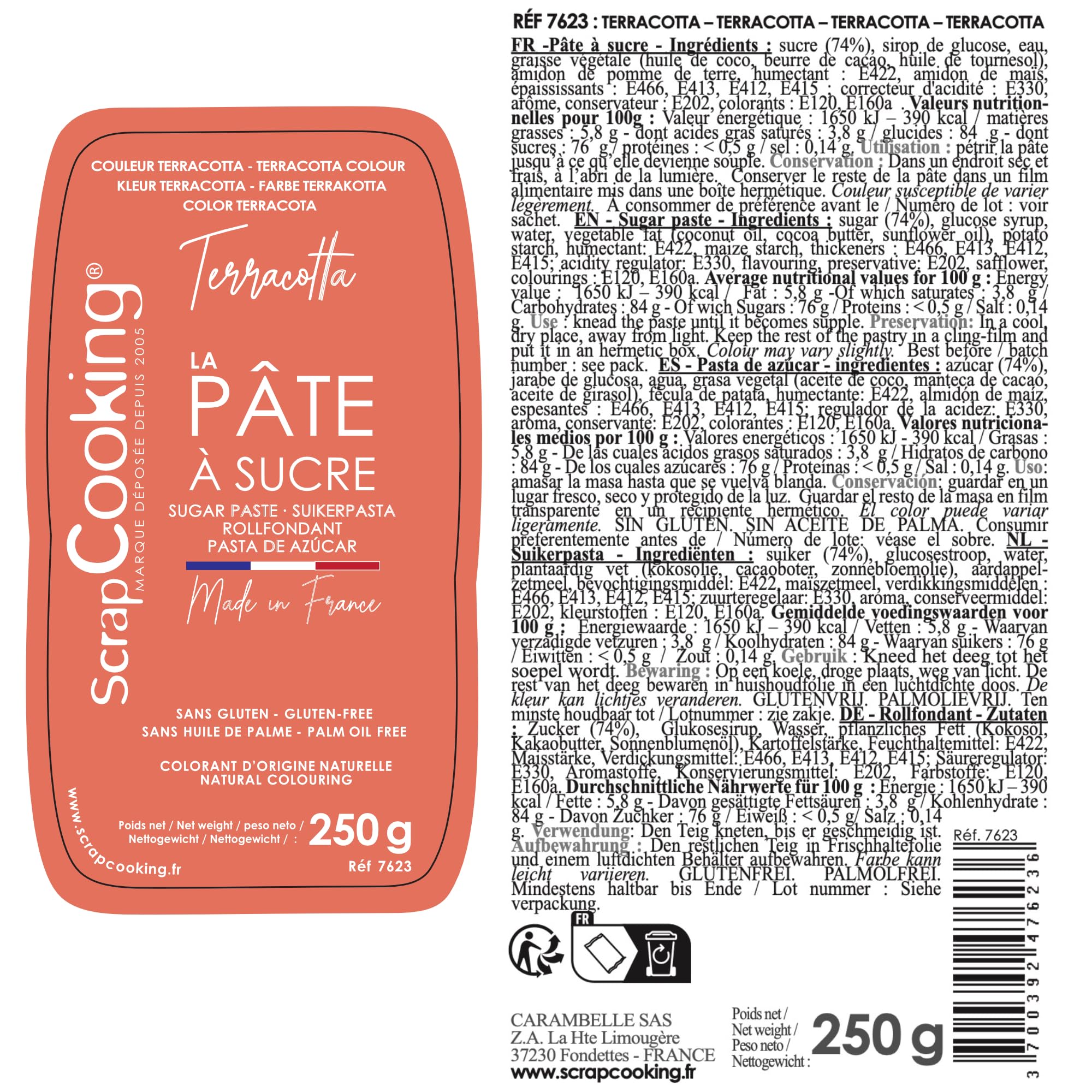 scrapcooking-p-tes-sucre-terracotta-250-g-naturel-france image 2