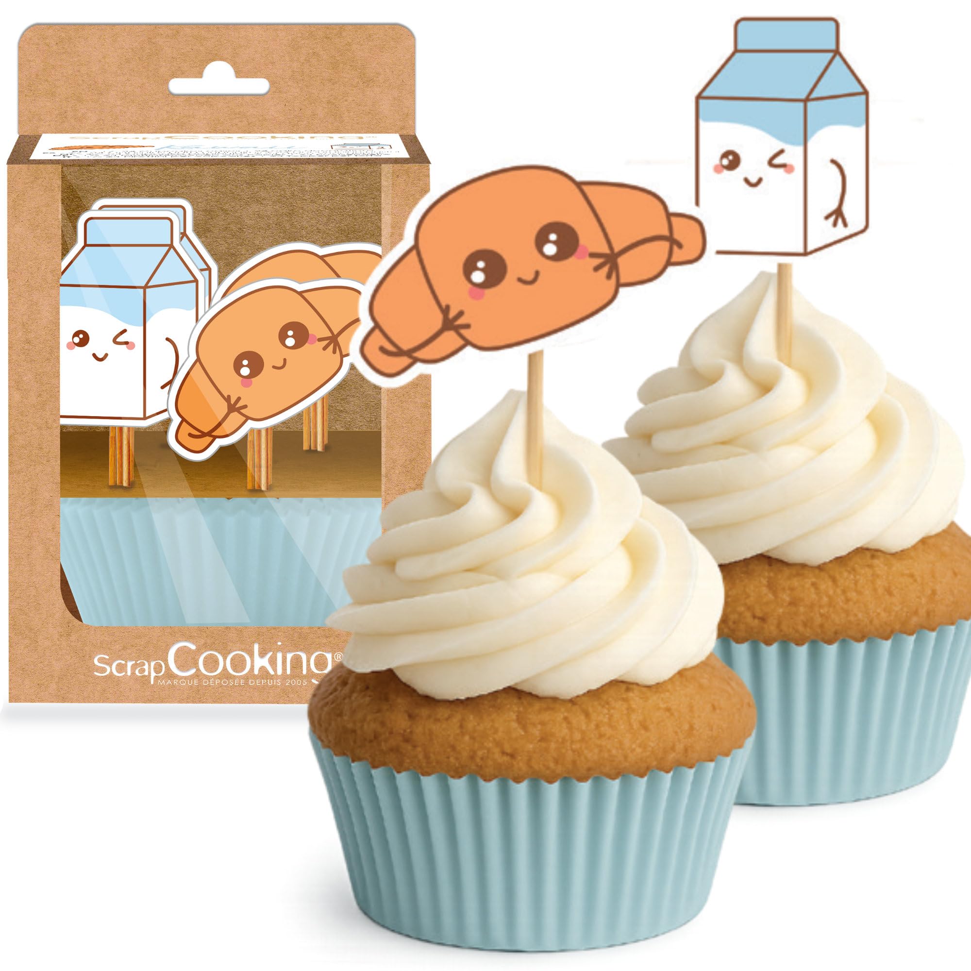 scrapcooking-kawai-kit-24-caissettes-24-toppers-cupcakes image 1