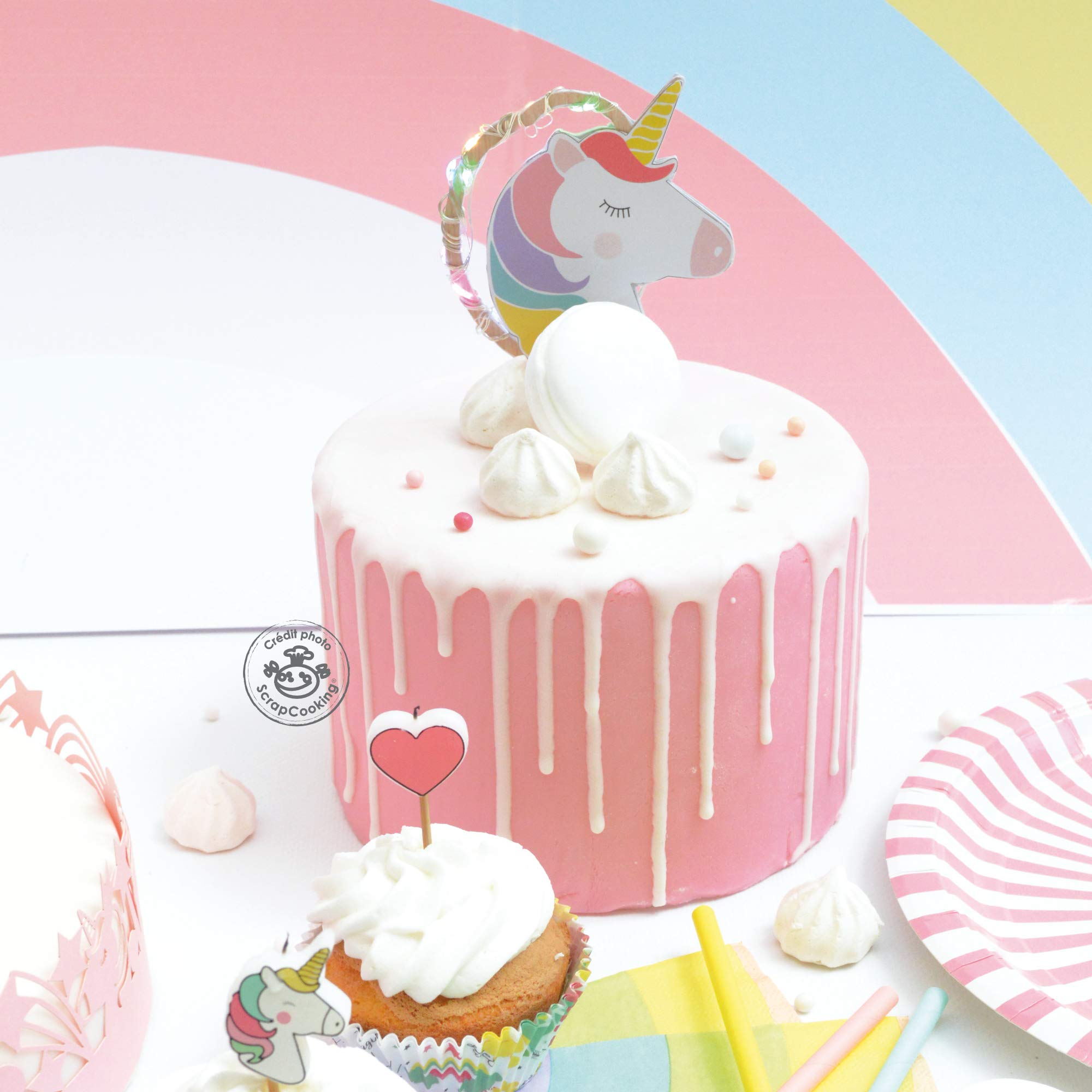 scrap-cooking-d-corations-cake-topper-led-licorne-bois image 5