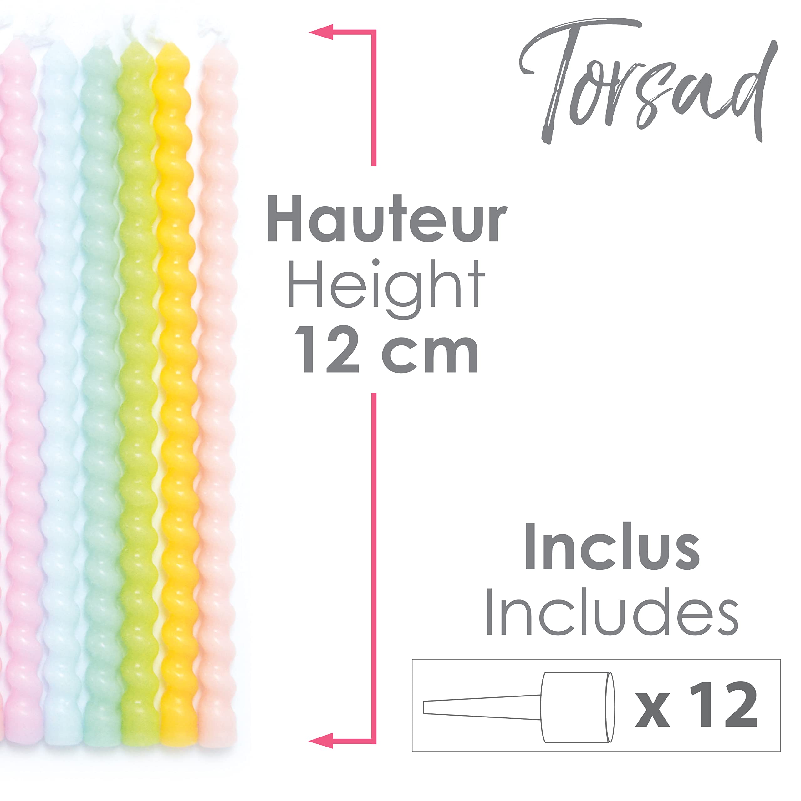 scrapcooking-d-corations-0358-bougies-torsad-es-pastel-12-pi-ces image 3