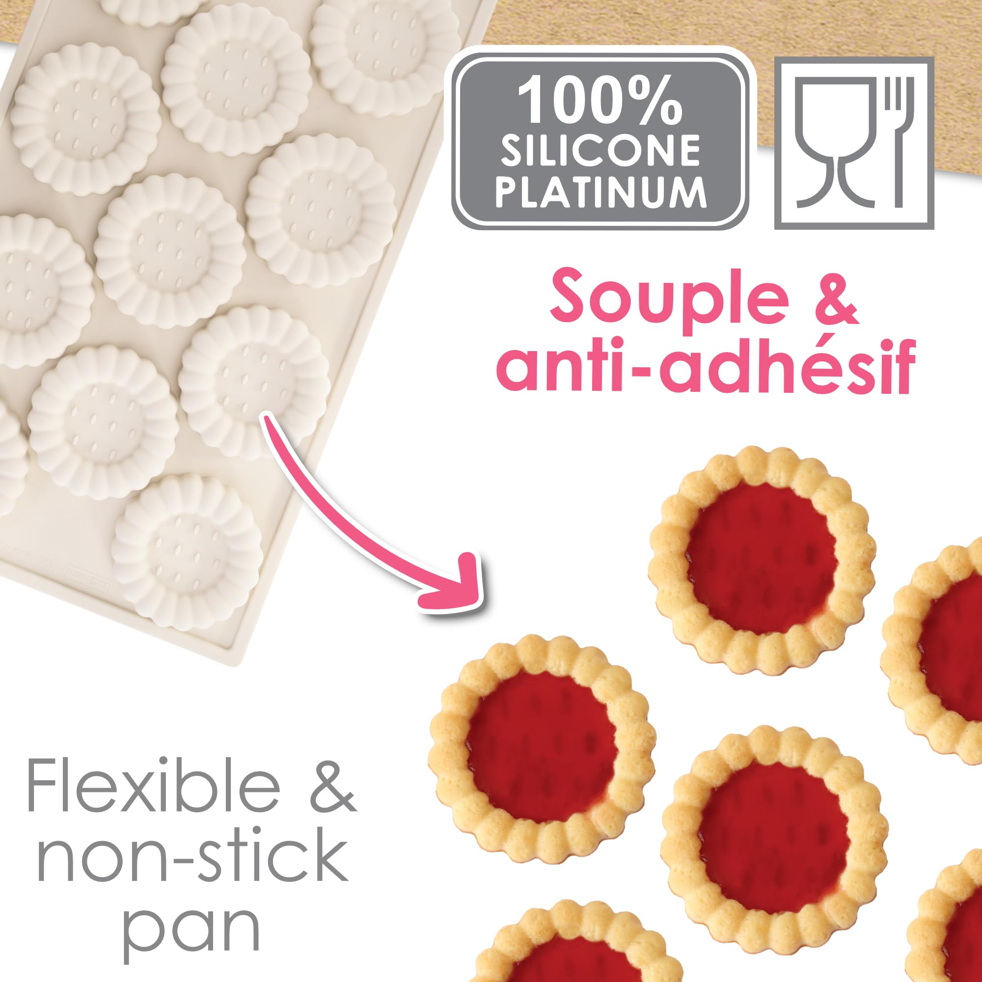 scrapcooking-moules-3183-moule-silicone-11-tartelettes-beige image 5