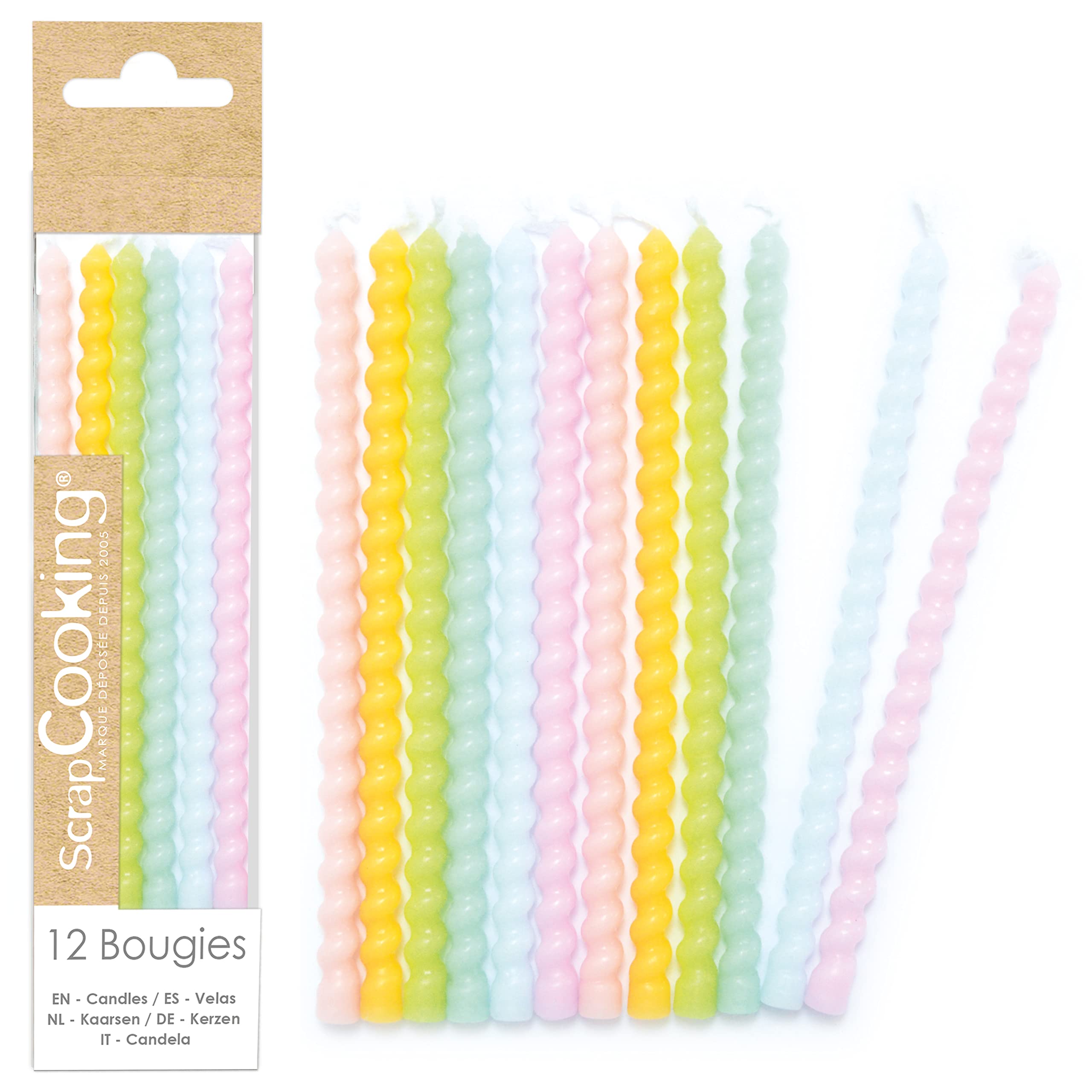 scrapcooking-d-corations-0358-bougies-torsad-es-pastel-12-pi-ces image 1