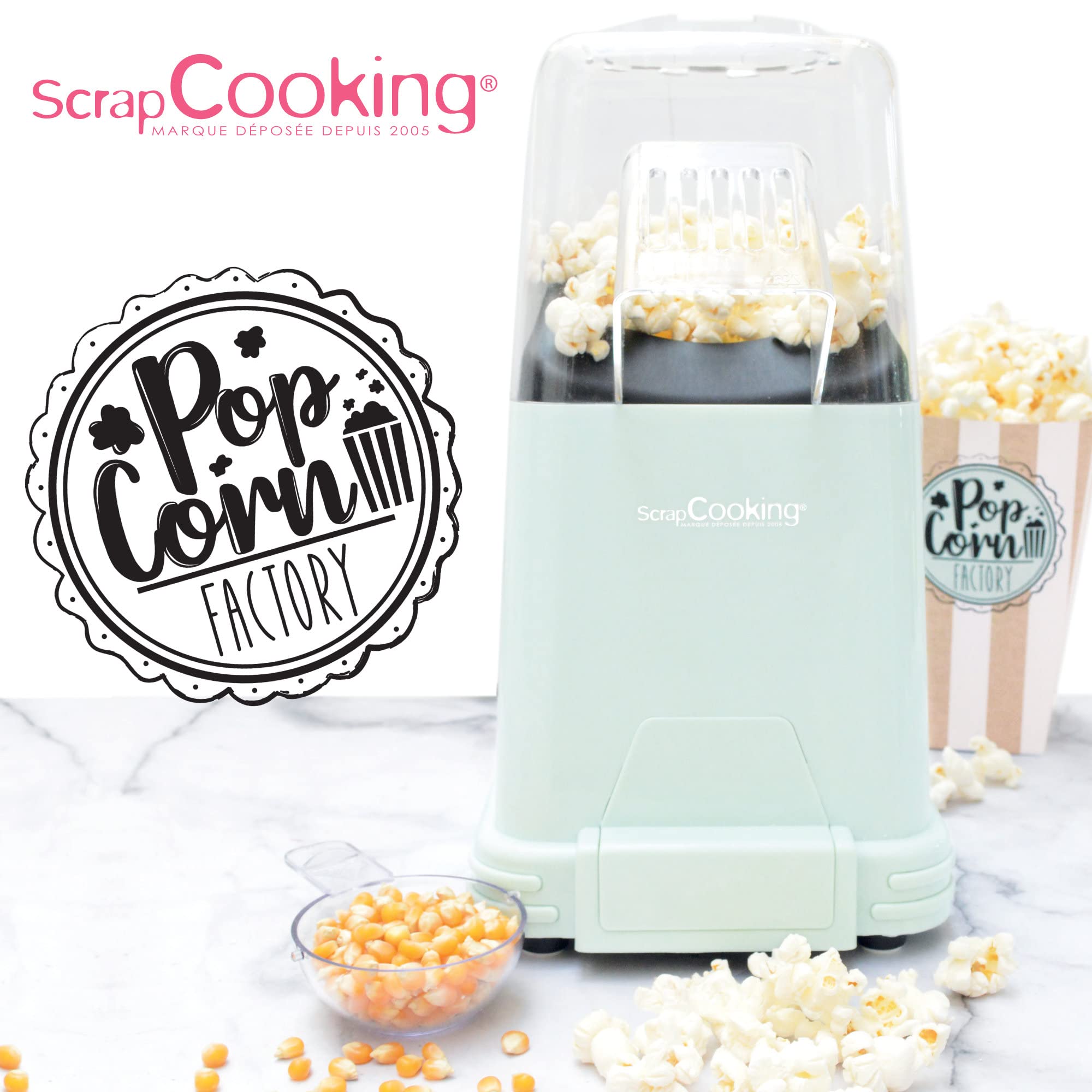 scrapcooking-pop-corn-factory-machine-popcorn-1100w-verte image 7
