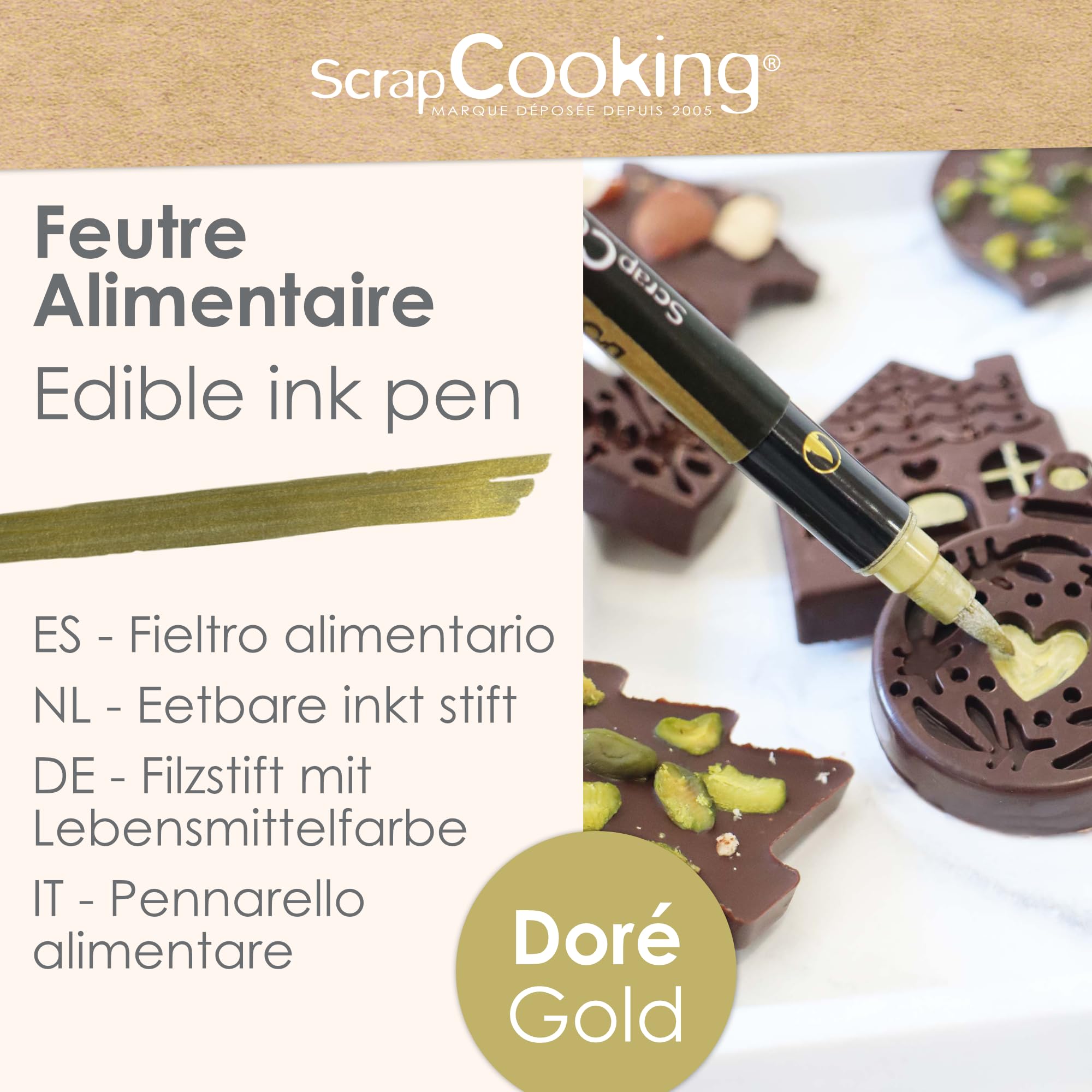 scrapcooking-d-corations-feutre-alimentaire-dor-double-pointe image 3