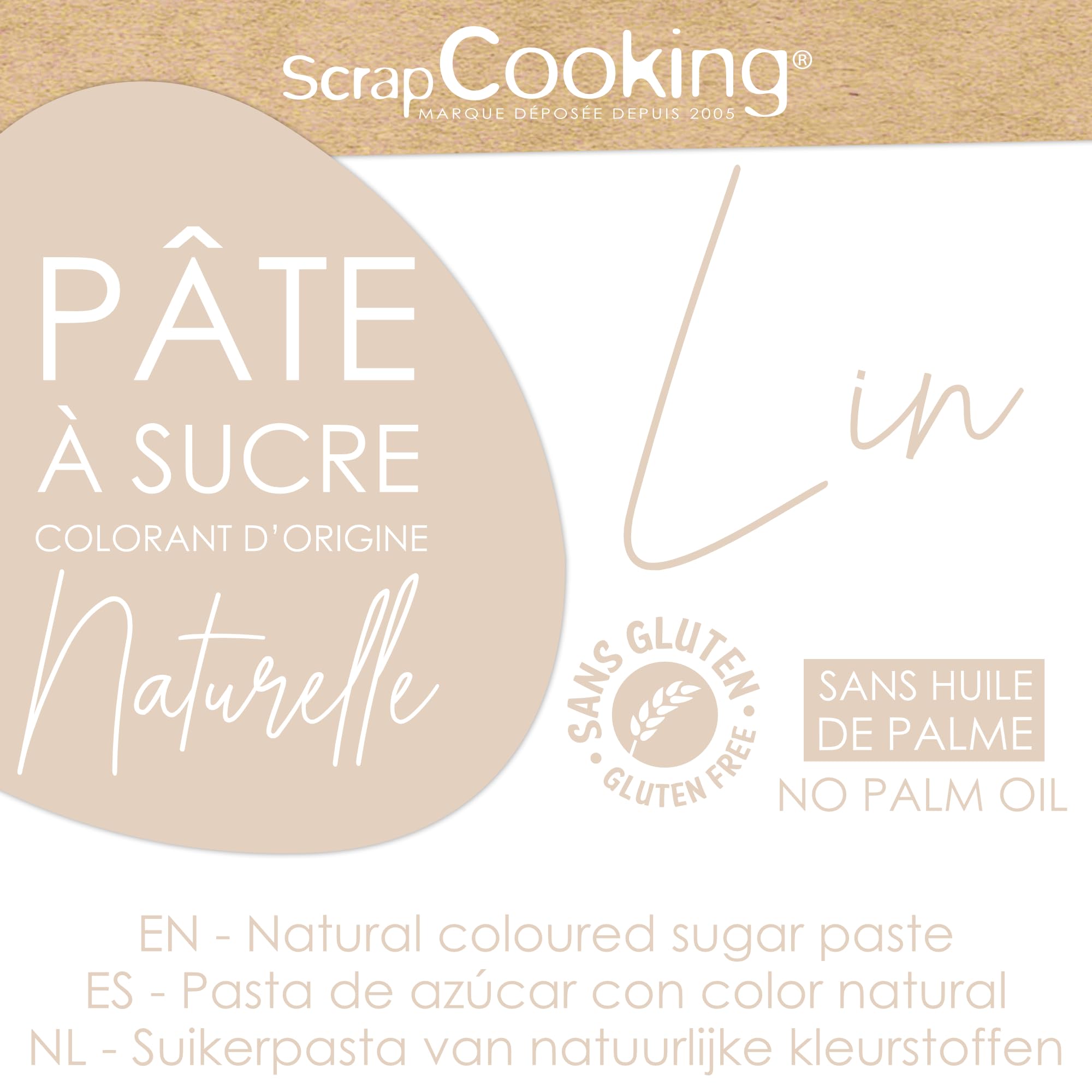 scrapcooking-p-tes-sucre-lin-beige-250-g-naturel-7624 image 3