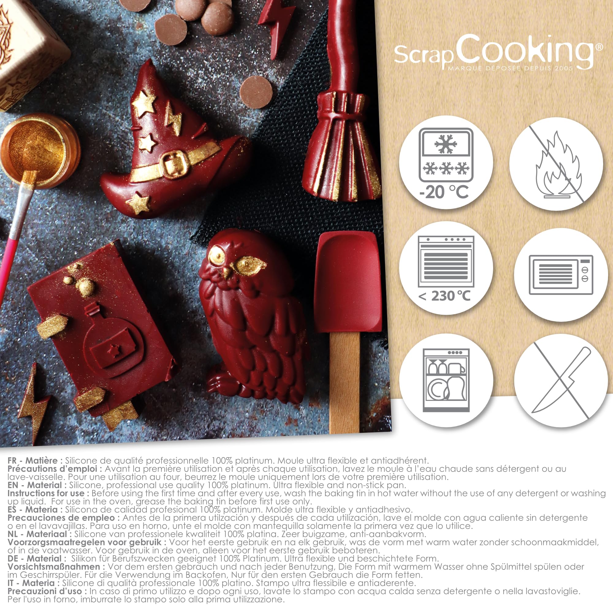 scrapcooking-moules-moule-silicone-sorcier-15-formes-bordeaux image 6