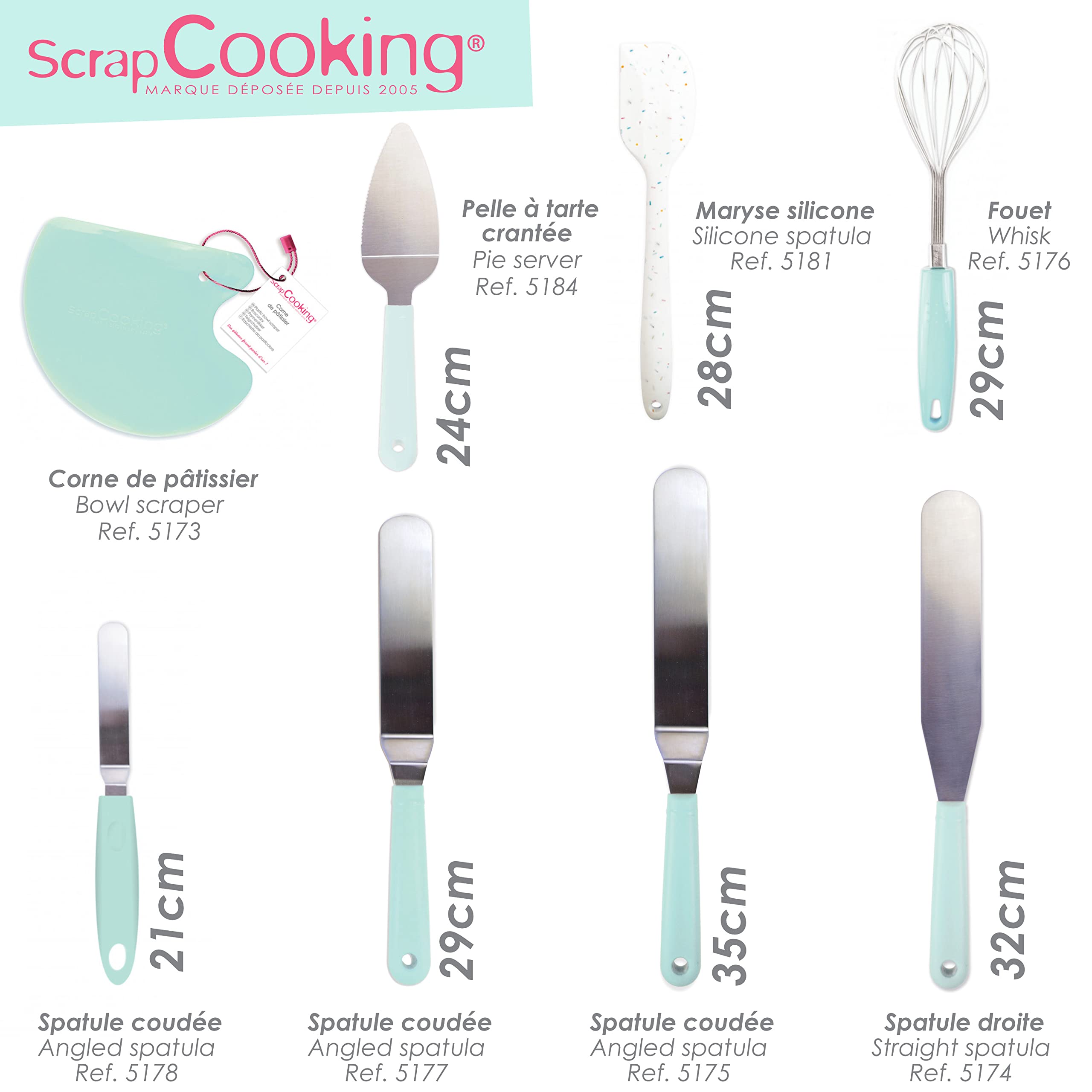 scrapcooking-5184-pelle-tarte-crant-e-inox-vert-d-eau image 7
