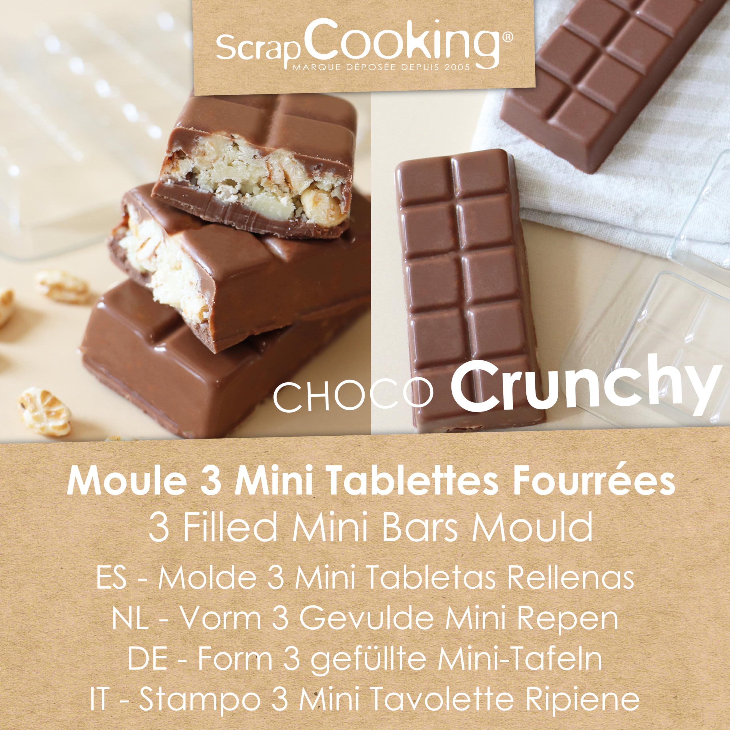 scrapcooking-moules-3-mini-tablettes-crunchy-6765-moule-chocolat image 2