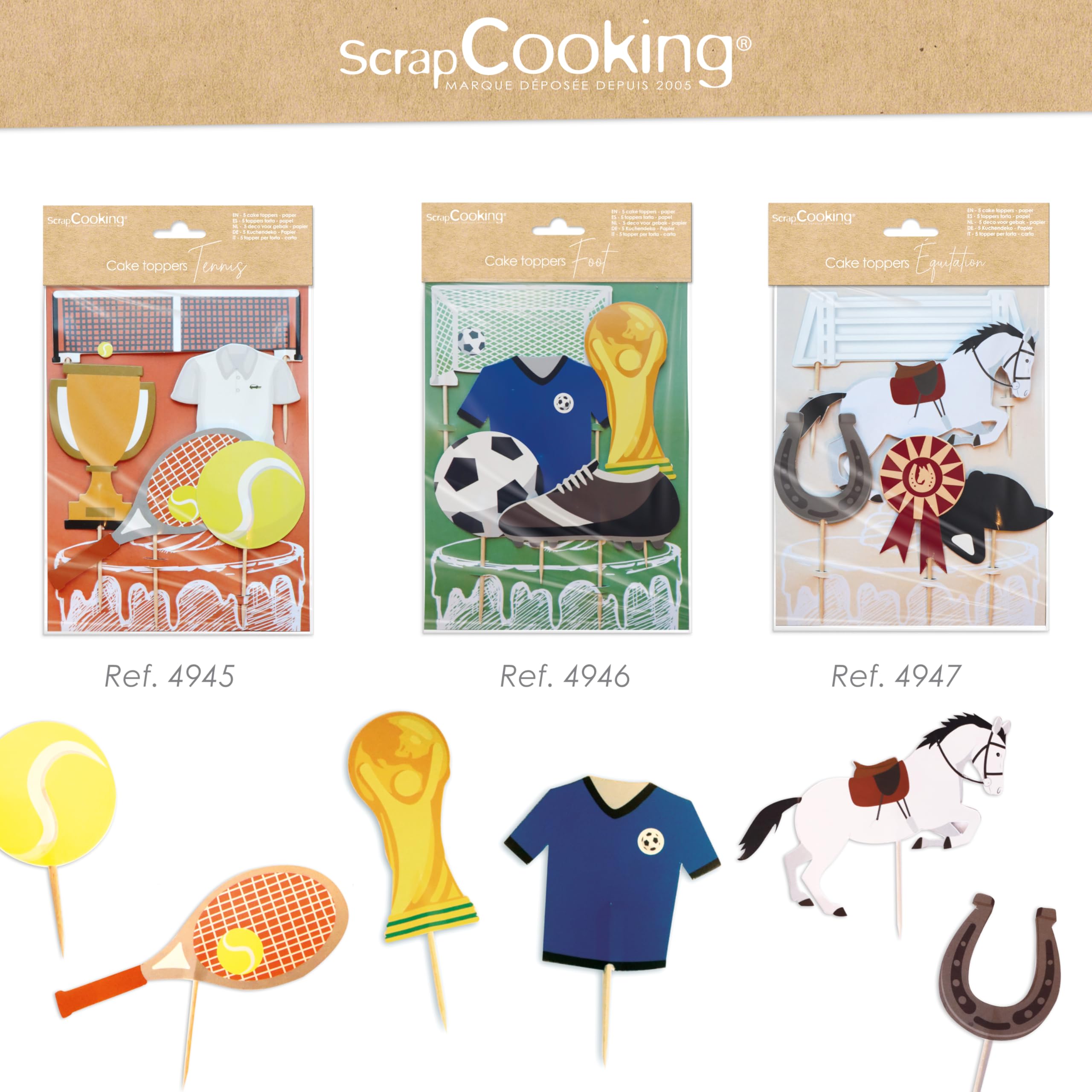 scrapcooking-4945-cake-toppers-tennis-papier-x5 image 7