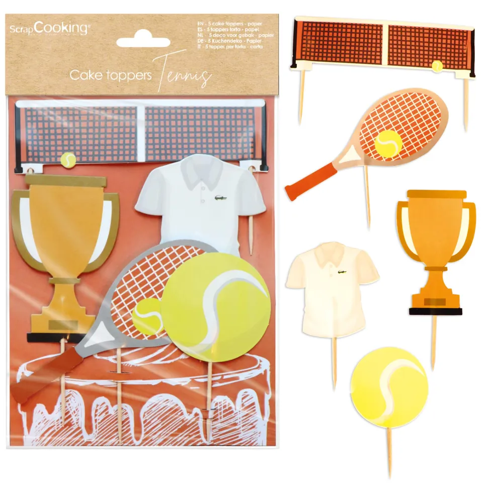 scrapcooking-4945-cake-toppers-tennis-papier-x5 image 1