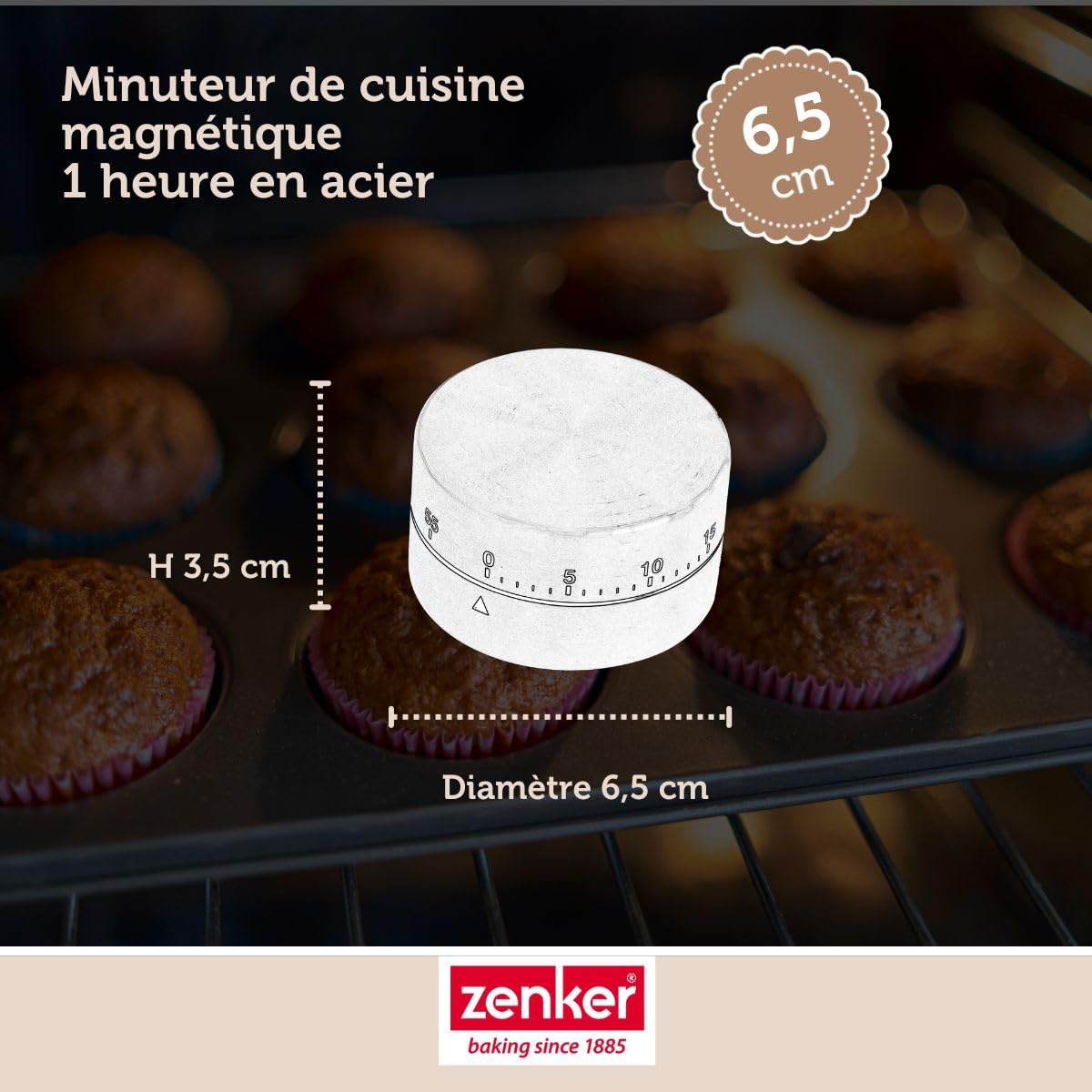 zenker-patisserie-minuteur-m-canique-magn-tique-inox-60-min-41936 image 3
