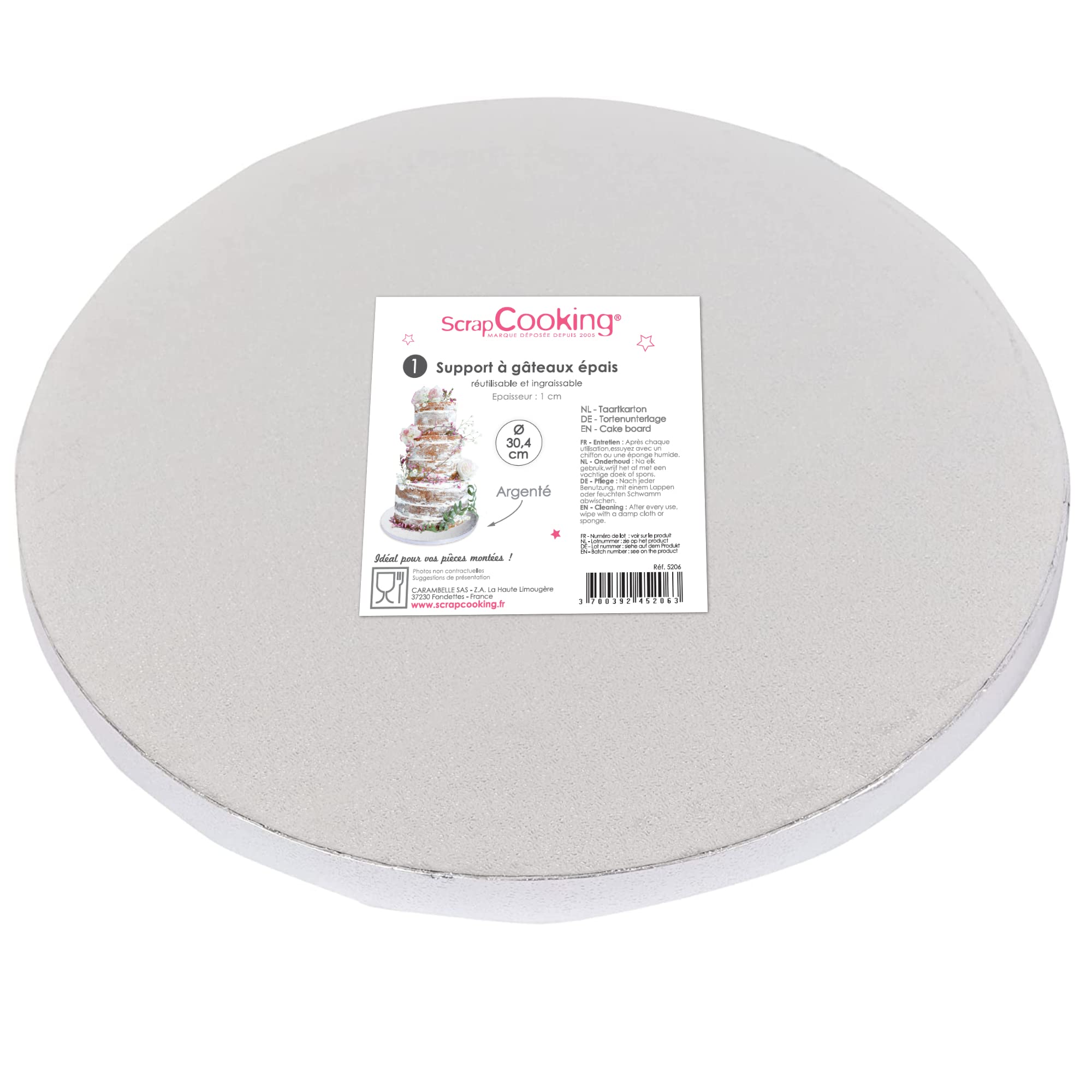 scrapcooking-mat-riel-5206-support-g-teau-rond-30-cm-argent image 1