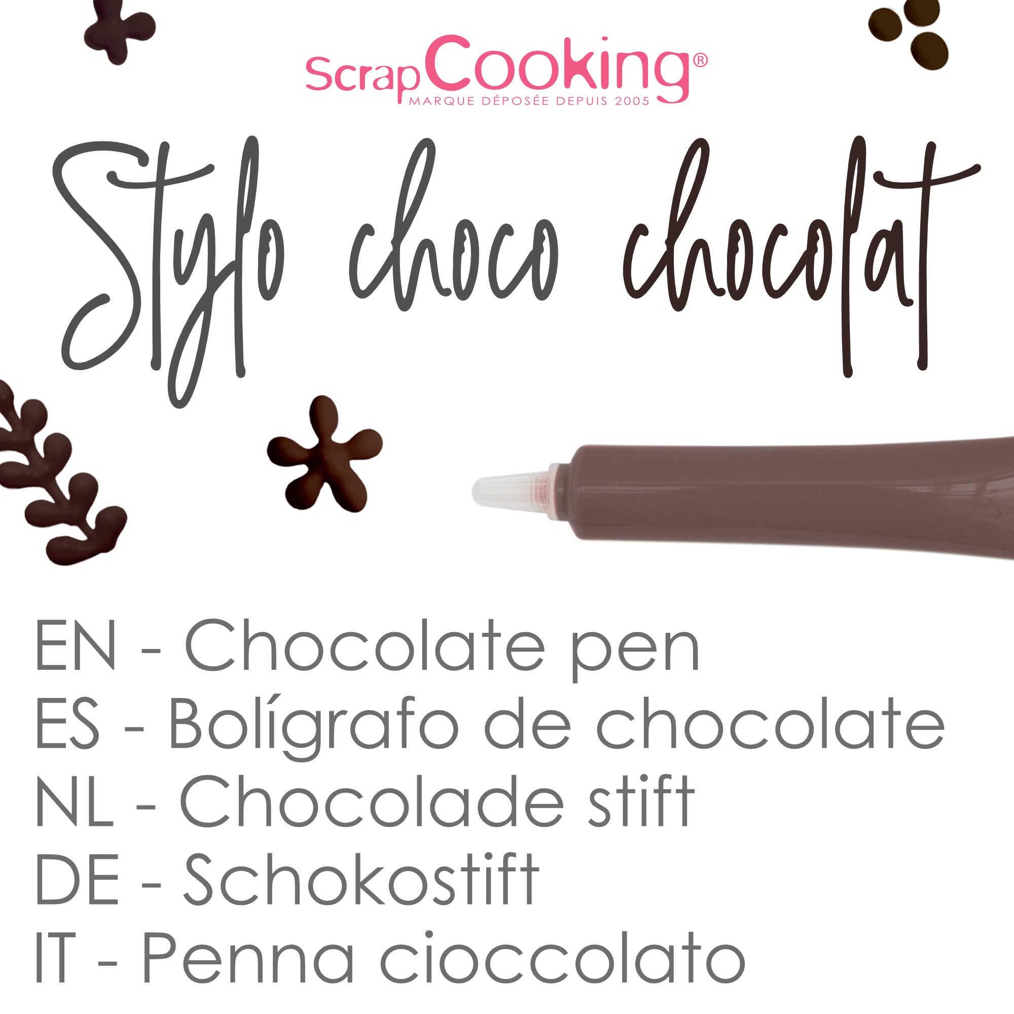 scrapcooking-d-corations-stylo-choco-6801-marron-25-g image 3