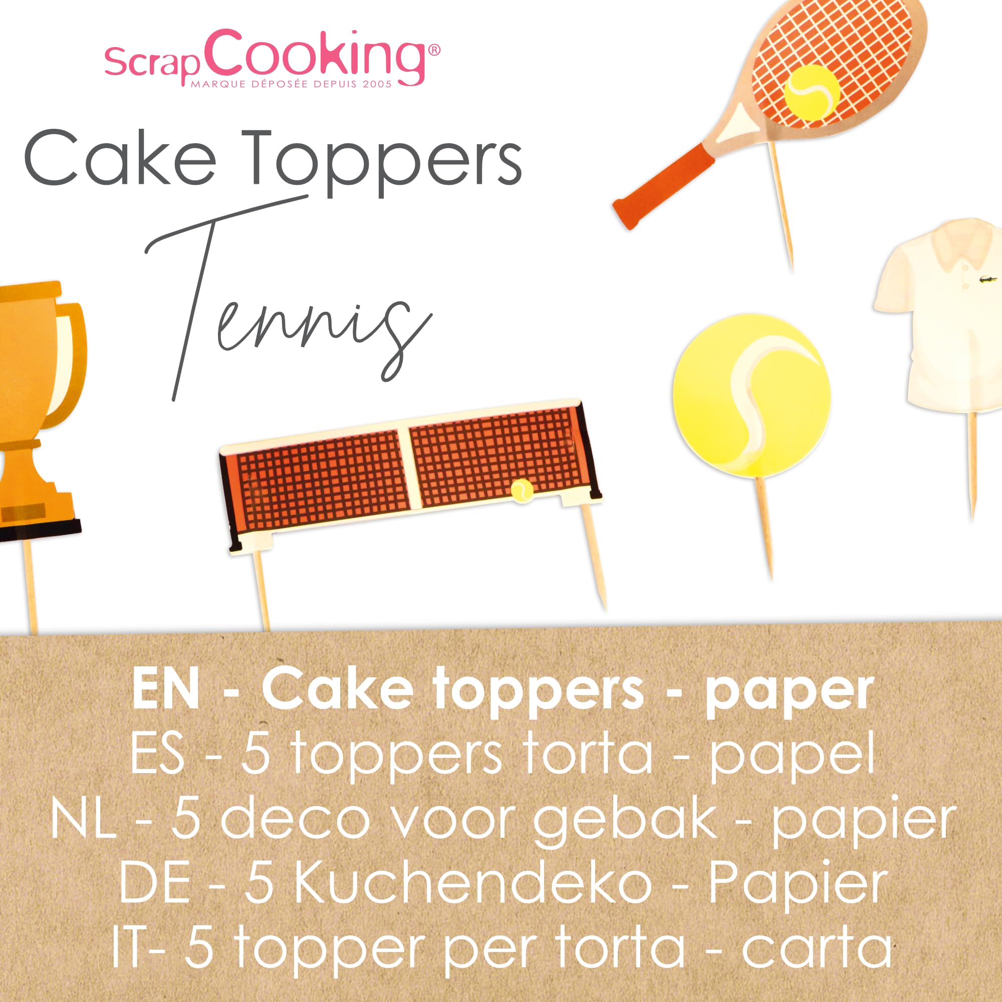 scrapcooking-4945-cake-toppers-tennis-papier-x5 image 2