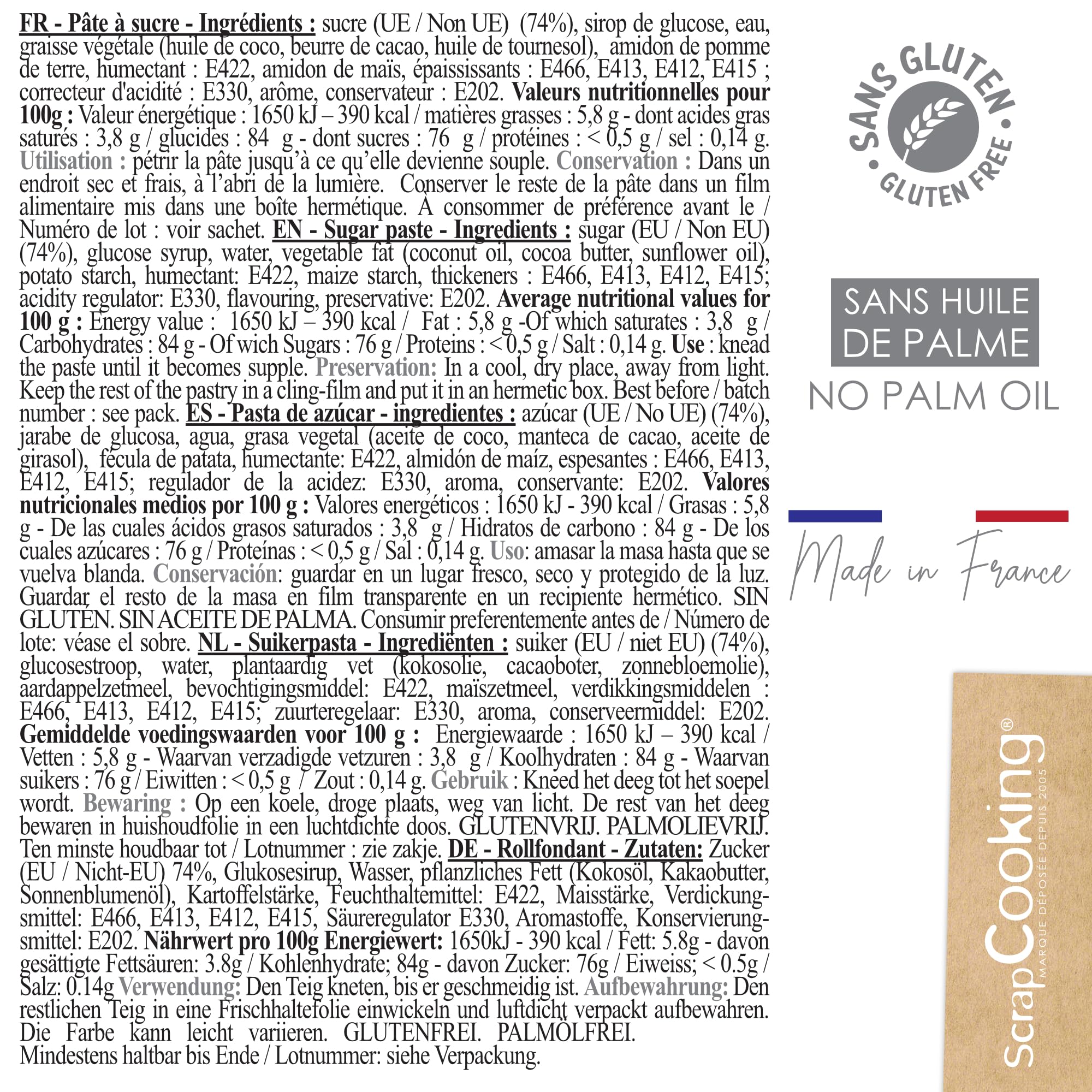 scrapcooking-p-tes-sucre-p-te-couverture-blanche-400-g-sans-gluten image 2