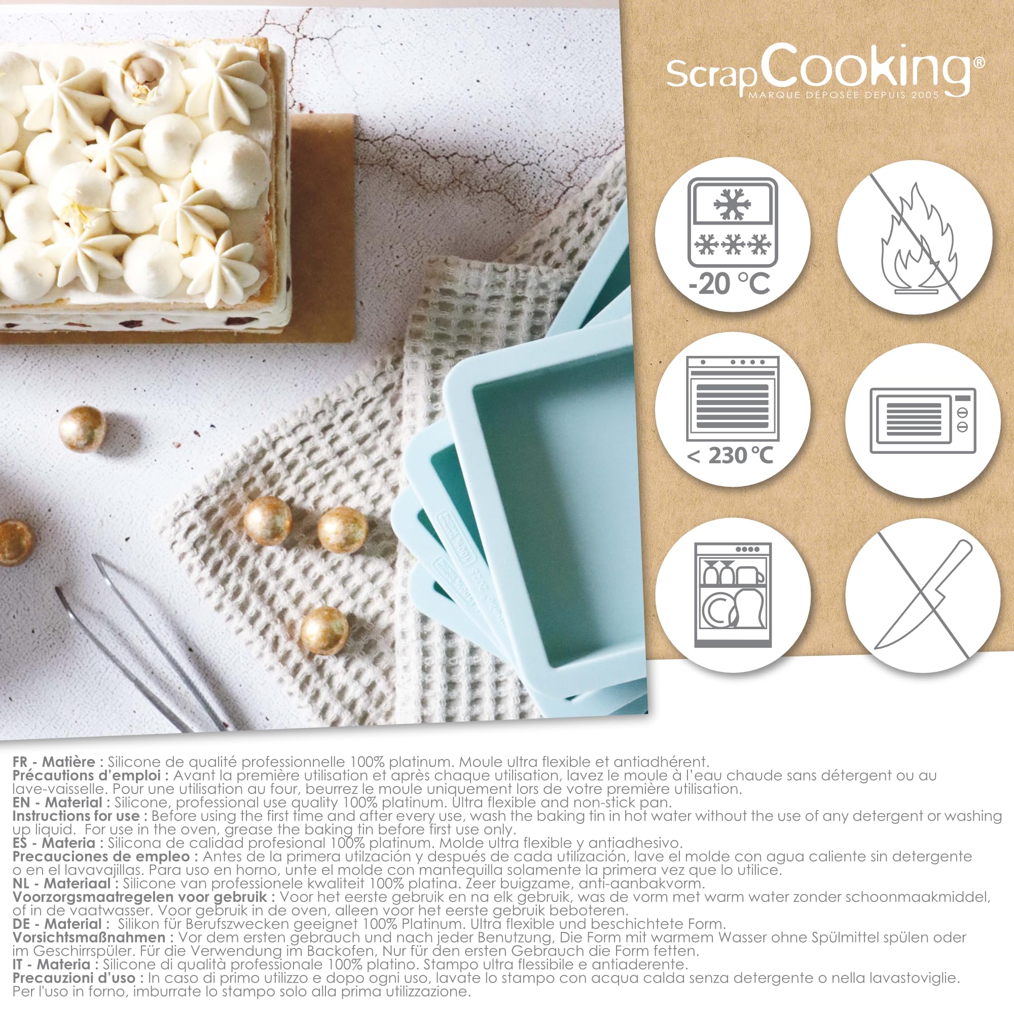 scrapcooking-moules-layer-cake-2976-silicone-25x10-cm-lot-3 image 5