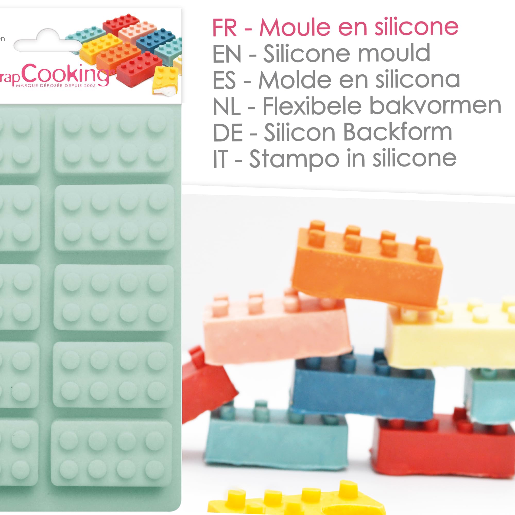 scrapcooking-moules-6729-moule-silicone-briques-vert-d-eau image 2