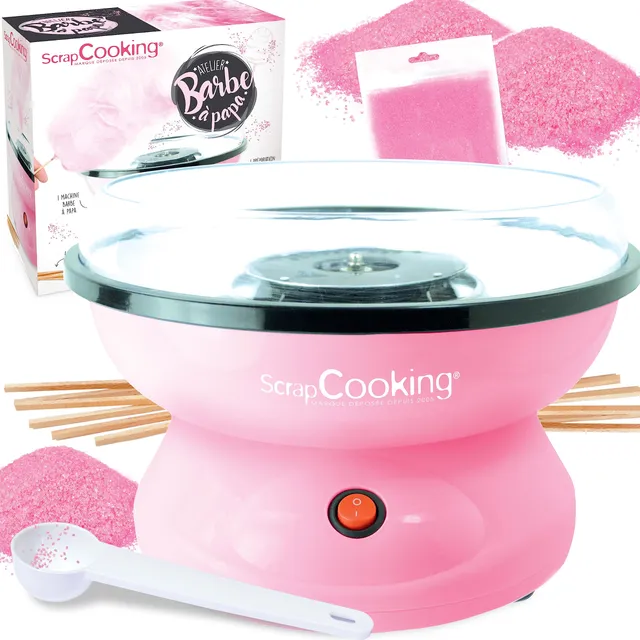 scrapcooking-3900-machine-barbe-papa-rose-kit-complet image 1