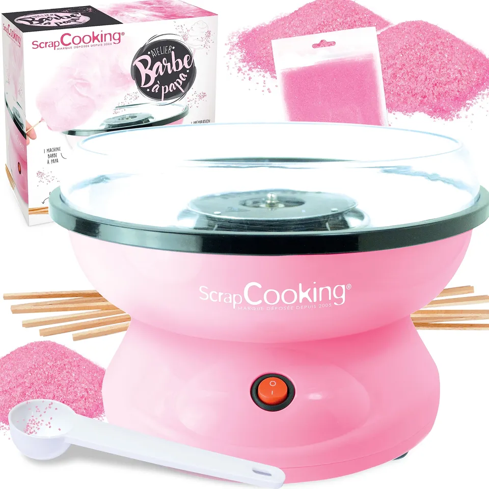 scrapcooking-3900-machine-barbe-papa-rose-kit-complet image 1