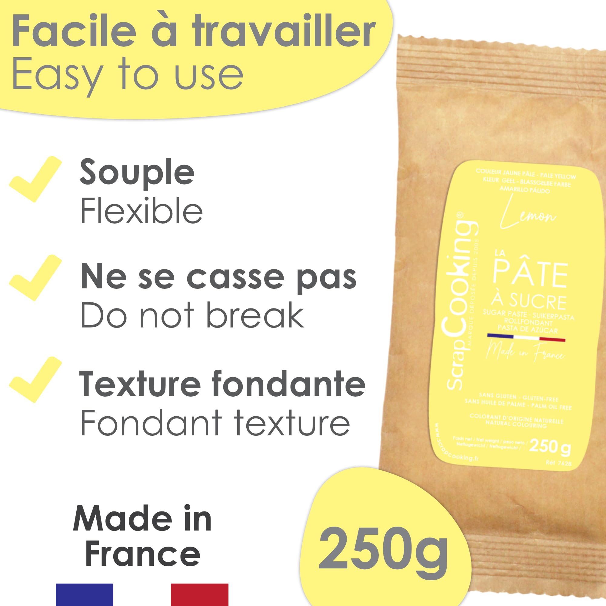 scrapcooking-p-tes-sucre-lemon-jaune-250-g-7628 image 4