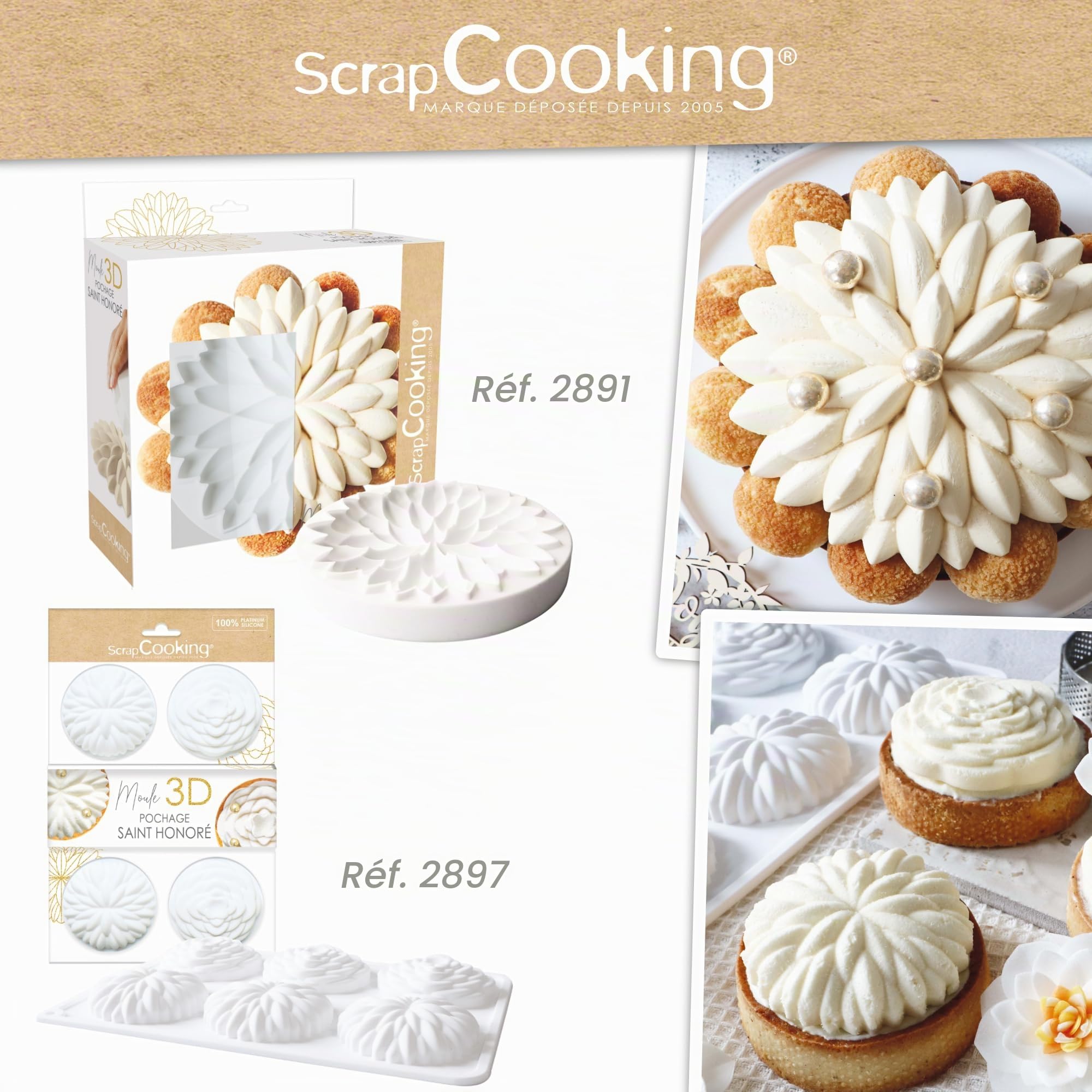 scrapcooking-moules-saint-honor-silicone-21-cm-blanc image 8
