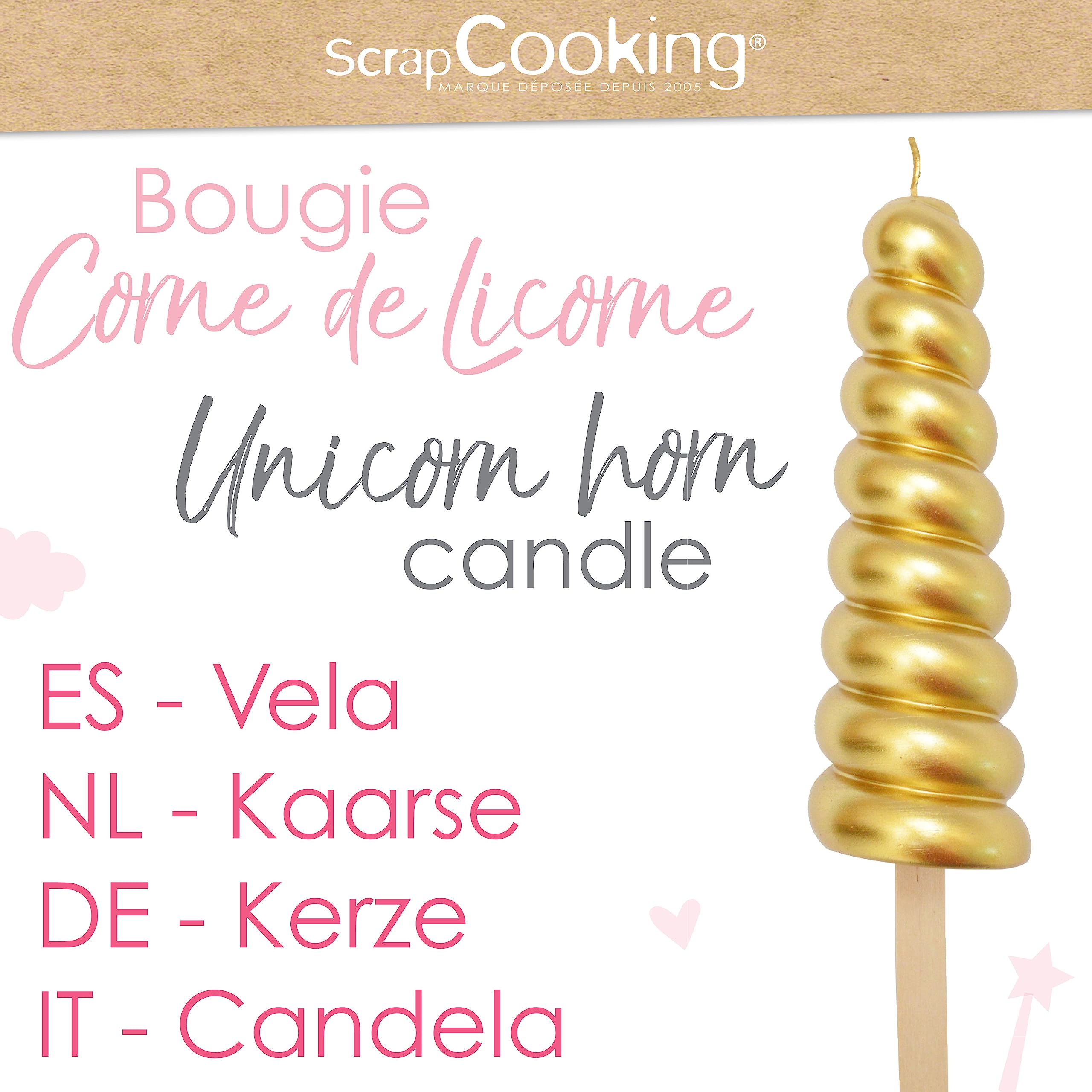 scrapcooking-d-corations-corne-licorne-0347-bougie-dor-e-xxl image 2