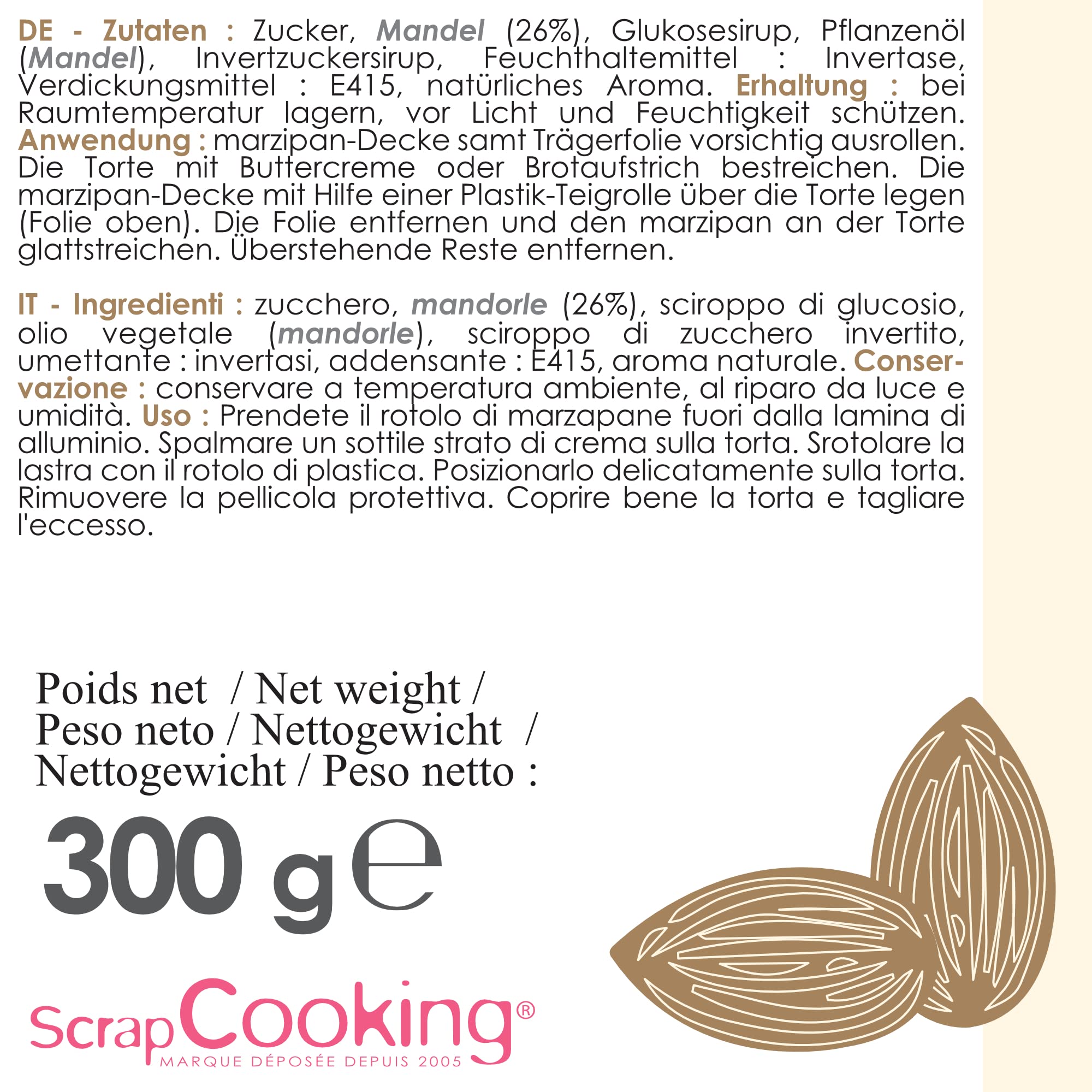 scrapcooking-p-tes-sucre-7650-p-te-amandes-naturelle-300-g-36-cm image 7