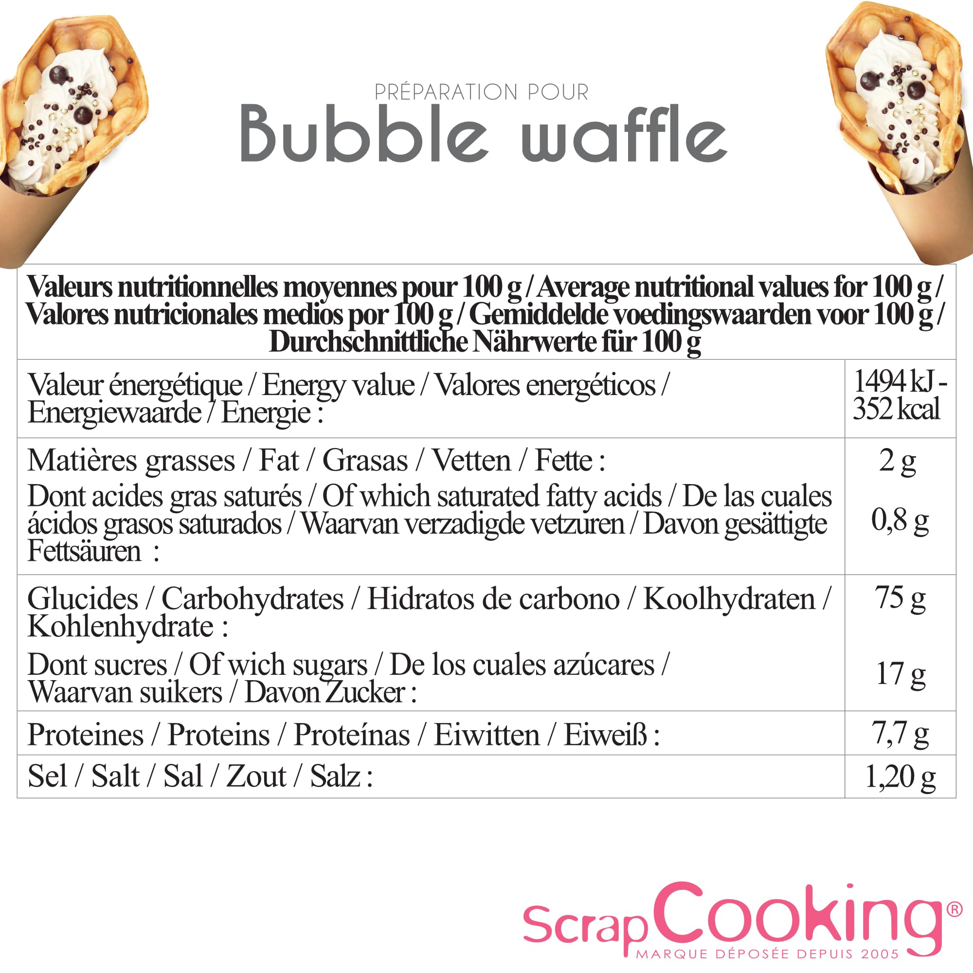 scrapcooking-ingr-dients-mix-bubble-waffles-gaufres-hong-kong-450-g image 2