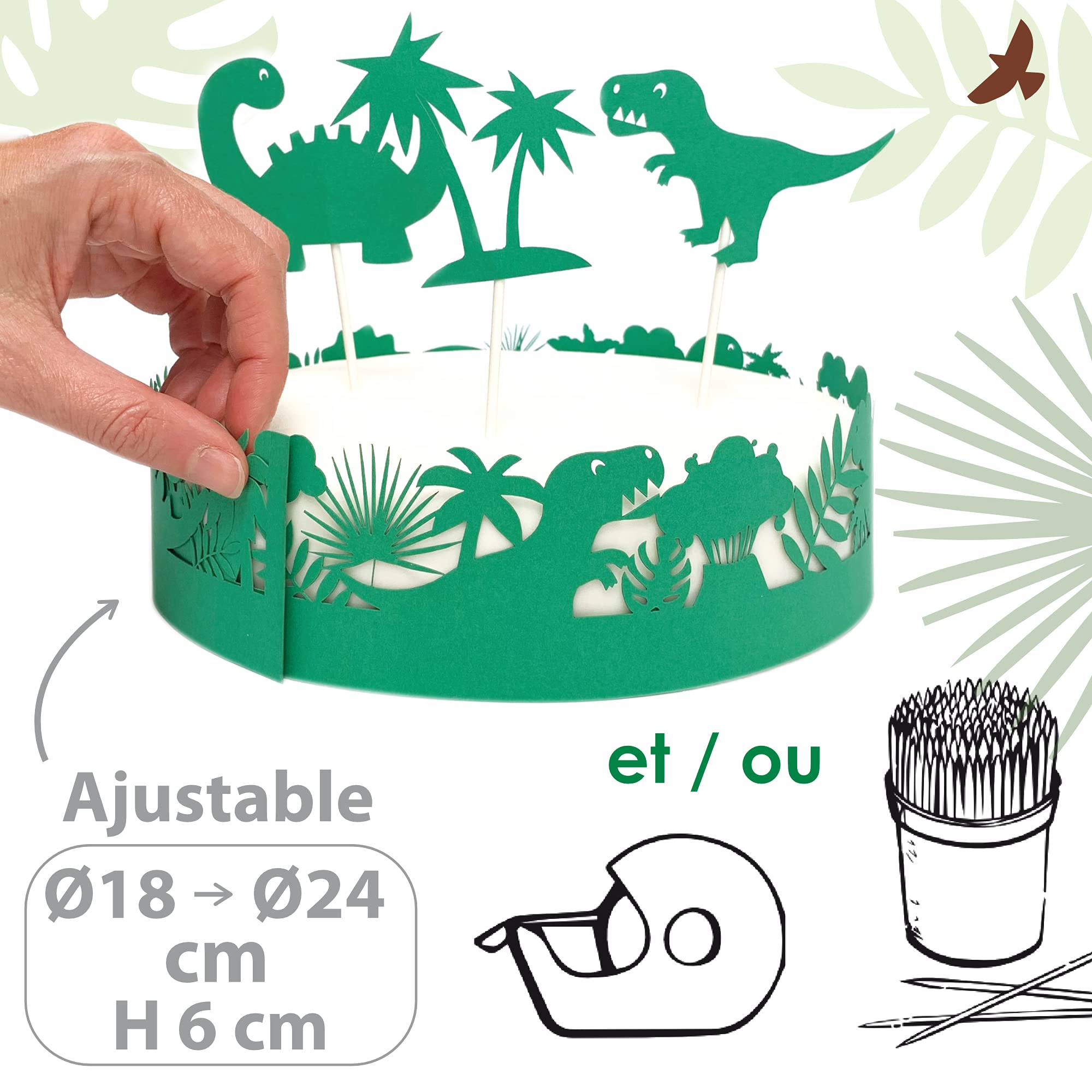 scrap-cooking-d-corations-kit-g-teau-dino-vert-18-24-cm image 4