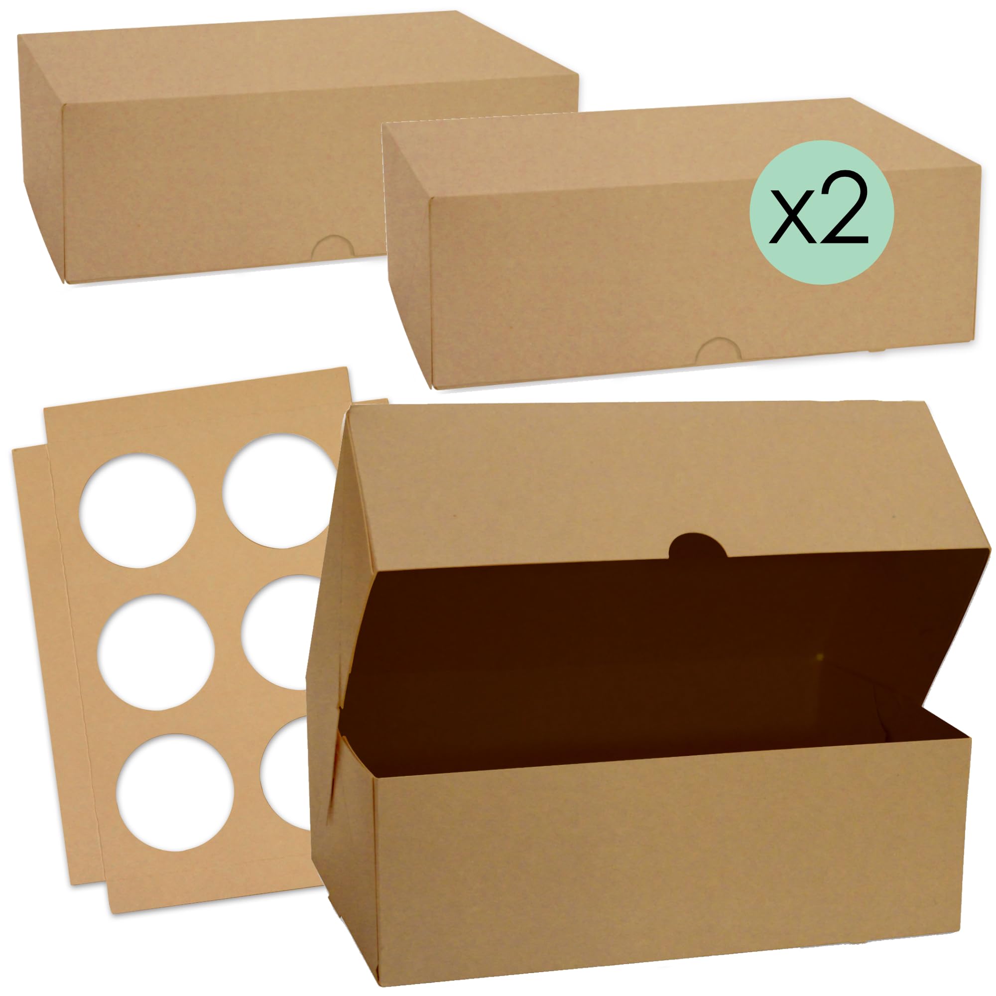 scrapcooking-5502-lot-2-bo-tes-cupcakes-kraft-6-places image 1