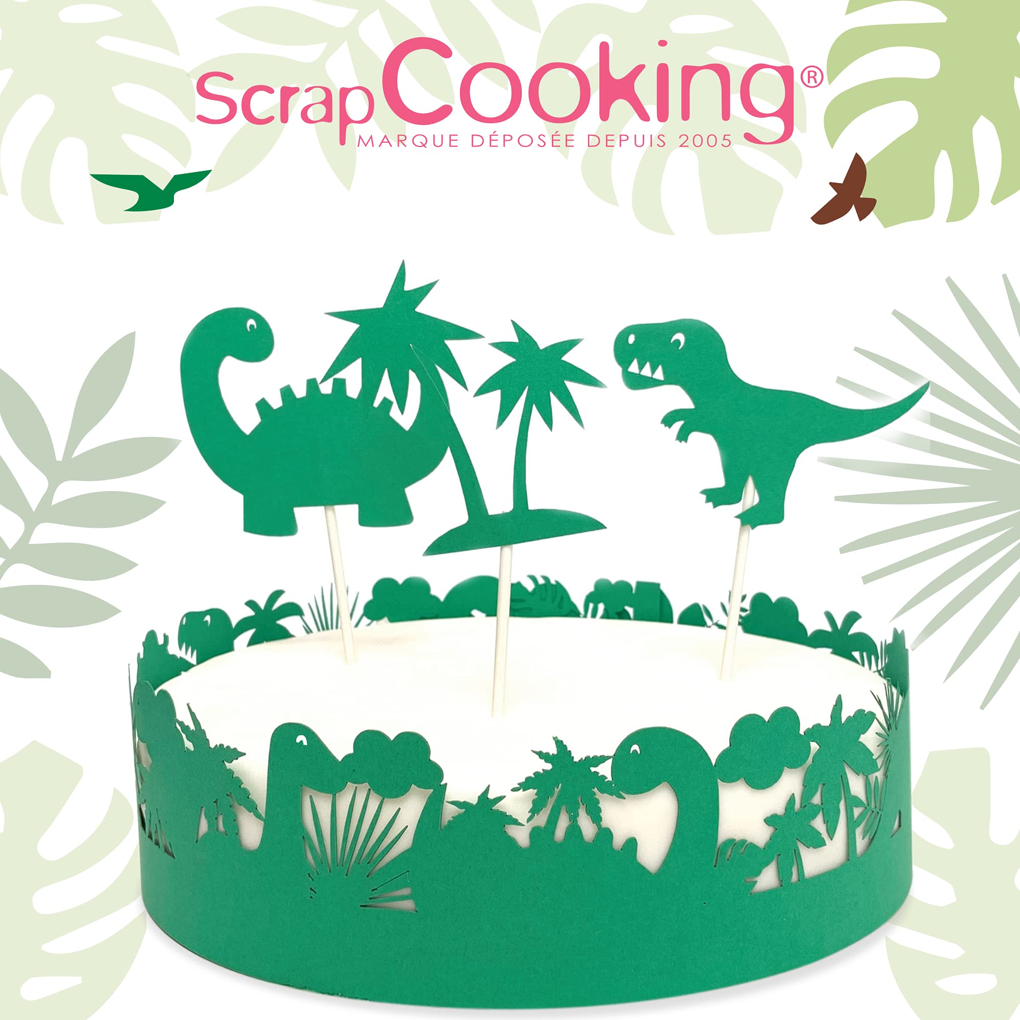 scrap-cooking-d-corations-kit-g-teau-dino-vert-18-24-cm image 8
