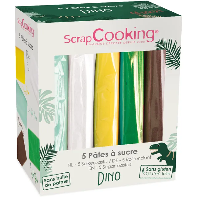 scrapcooking-p-tes-sucre-dinosaure-5x80-g-vanille image 1