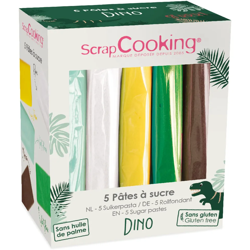 scrapcooking-p-tes-sucre-dinosaure-5x80-g-vanille image 1