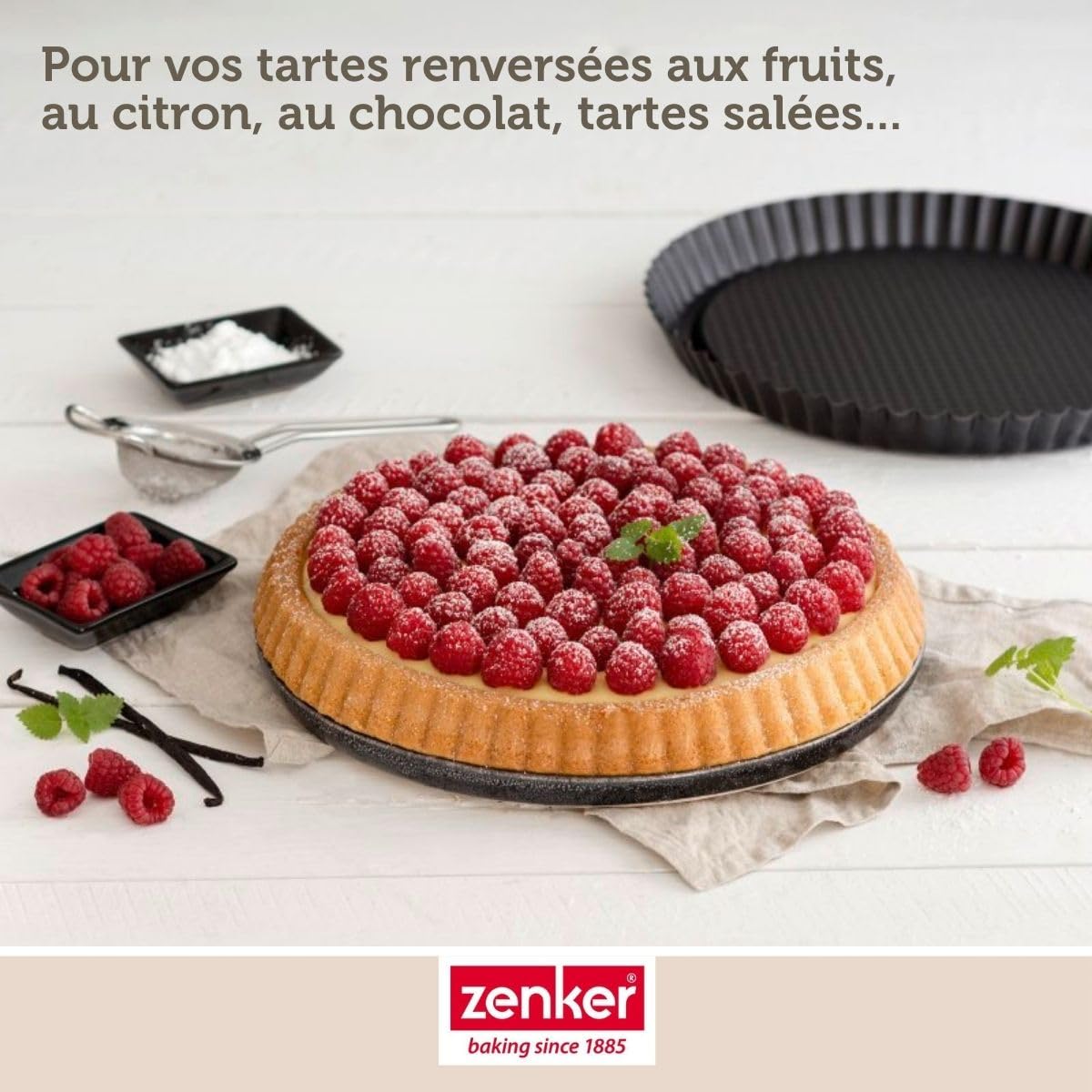 zenker-black-metallic-moule-tarte-renvers-e-28-cm-antiadh-sif image 2