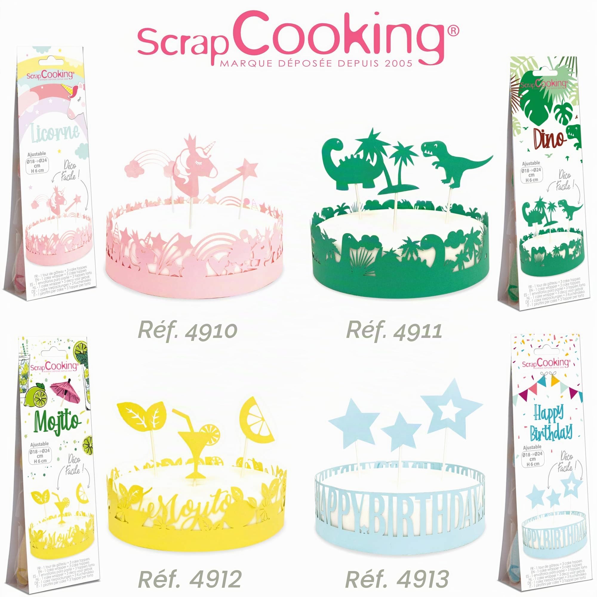 scrap-cooking-d-corations-kit-g-teau-dino-vert-18-24-cm image 7