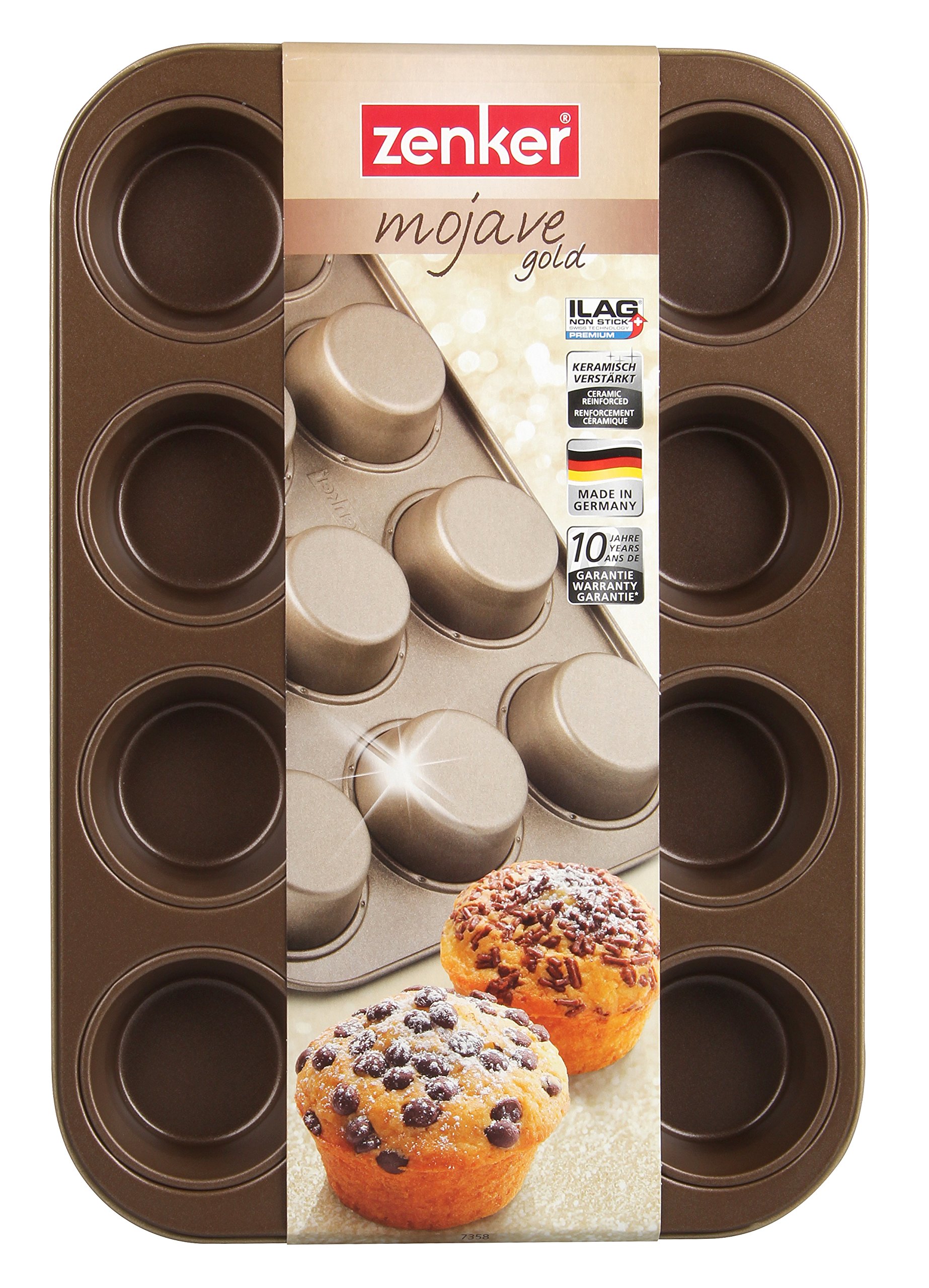 zenker-deluxe-moule-muffins-12-acier-dor-antiadh-sif image 4