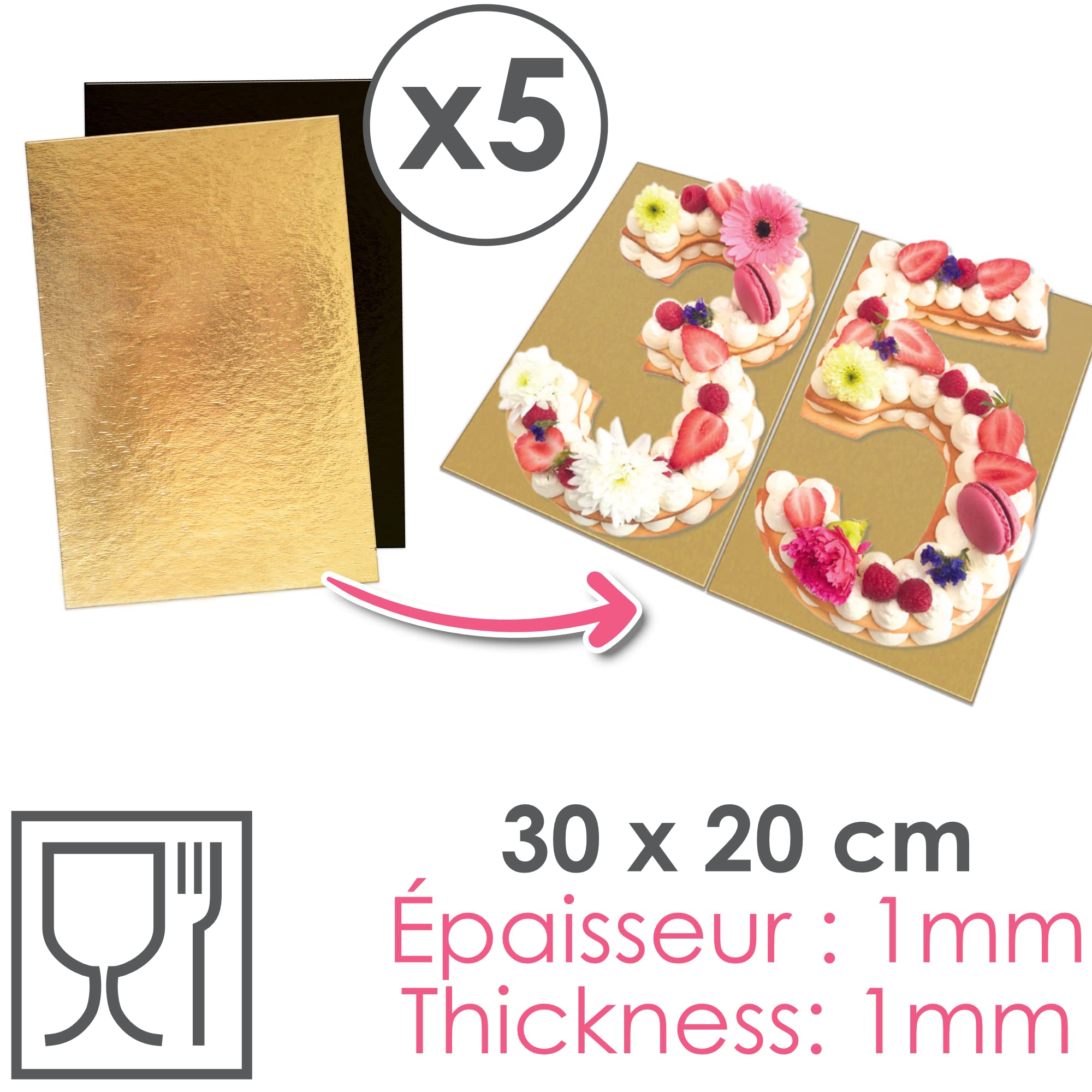 scrapcooking-mat-riel-5197-support-g-teau-30x20-cm-dor-noir-x5 image 3