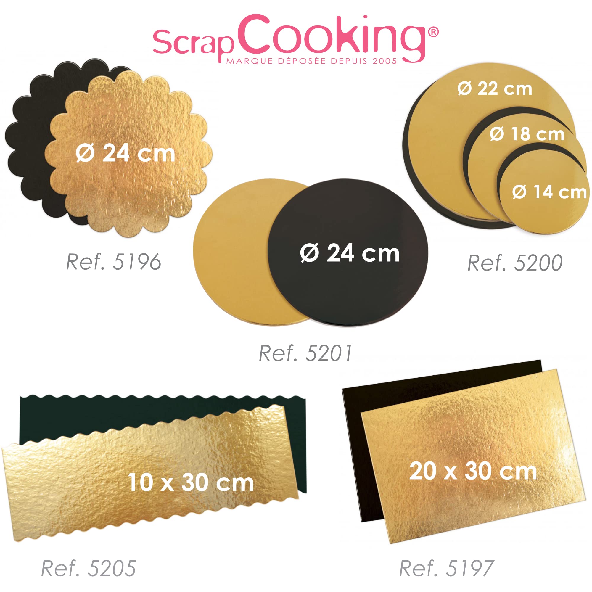scrapcooking-mat-riel-5197-support-g-teau-30x20-cm-dor-noir-x5 image 7