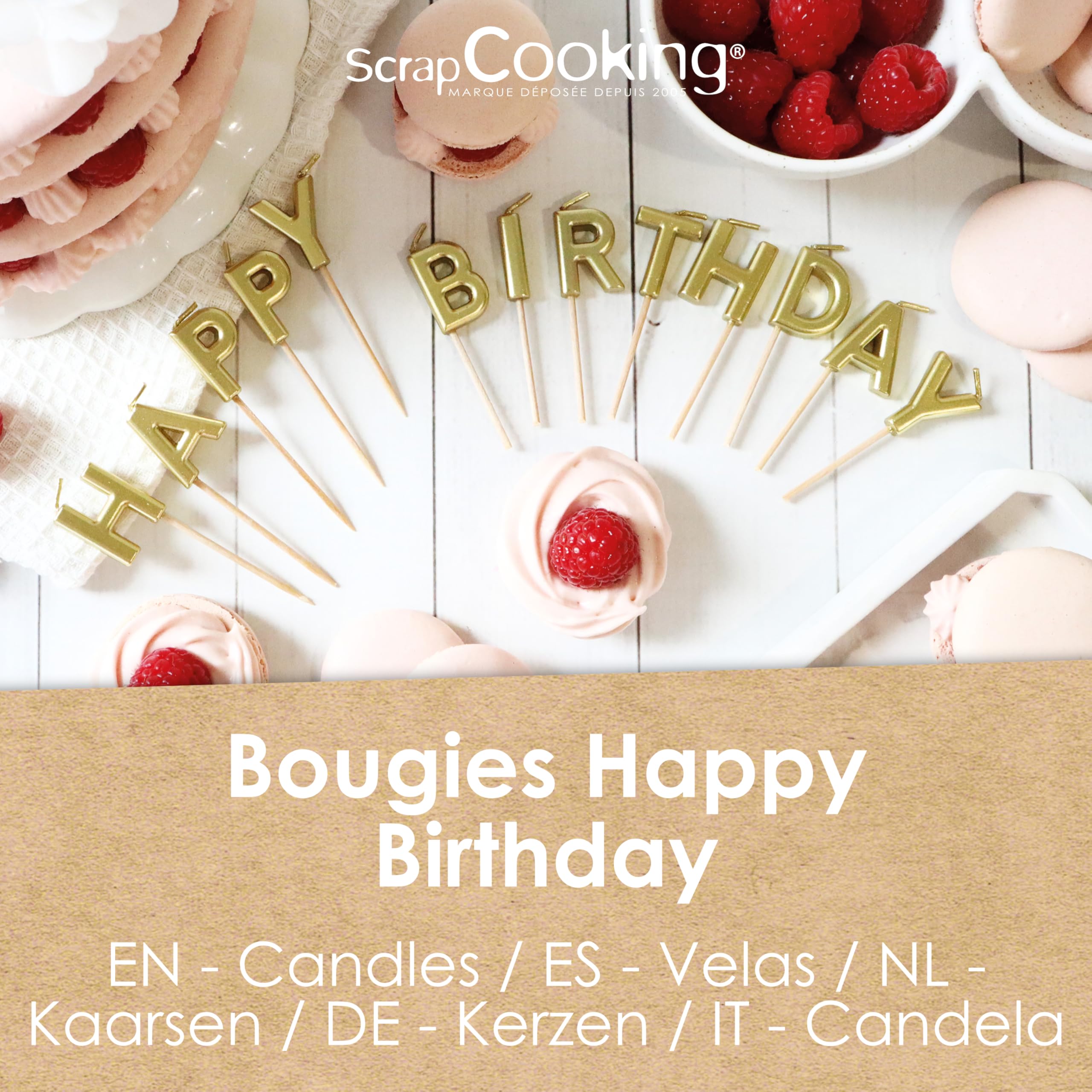 scrapcooking-d-corations-bougies-happy-birthday-dor-es-lettres-paraffine image 2