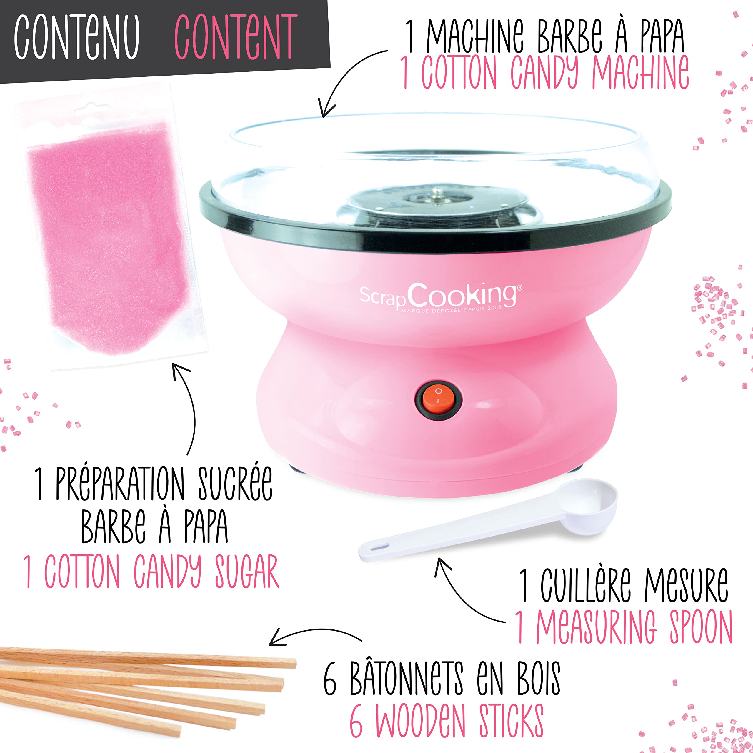 scrapcooking-3900-machine-barbe-papa-rose-kit-complet image 3