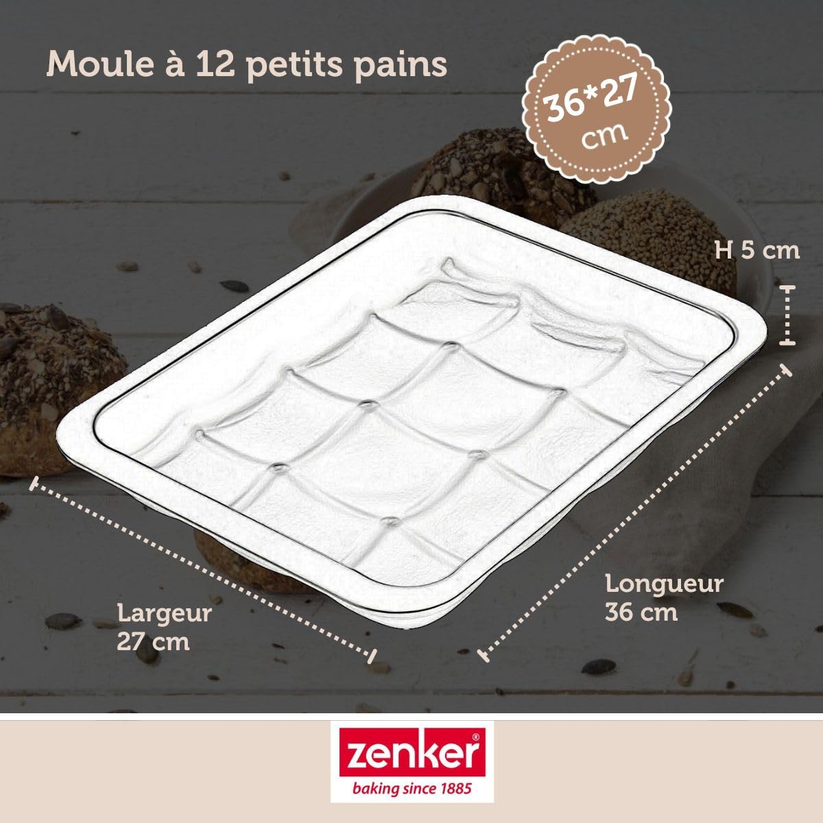 zenker-dein-brot-6517-moule-pain-acier-12-petits-pains image 3