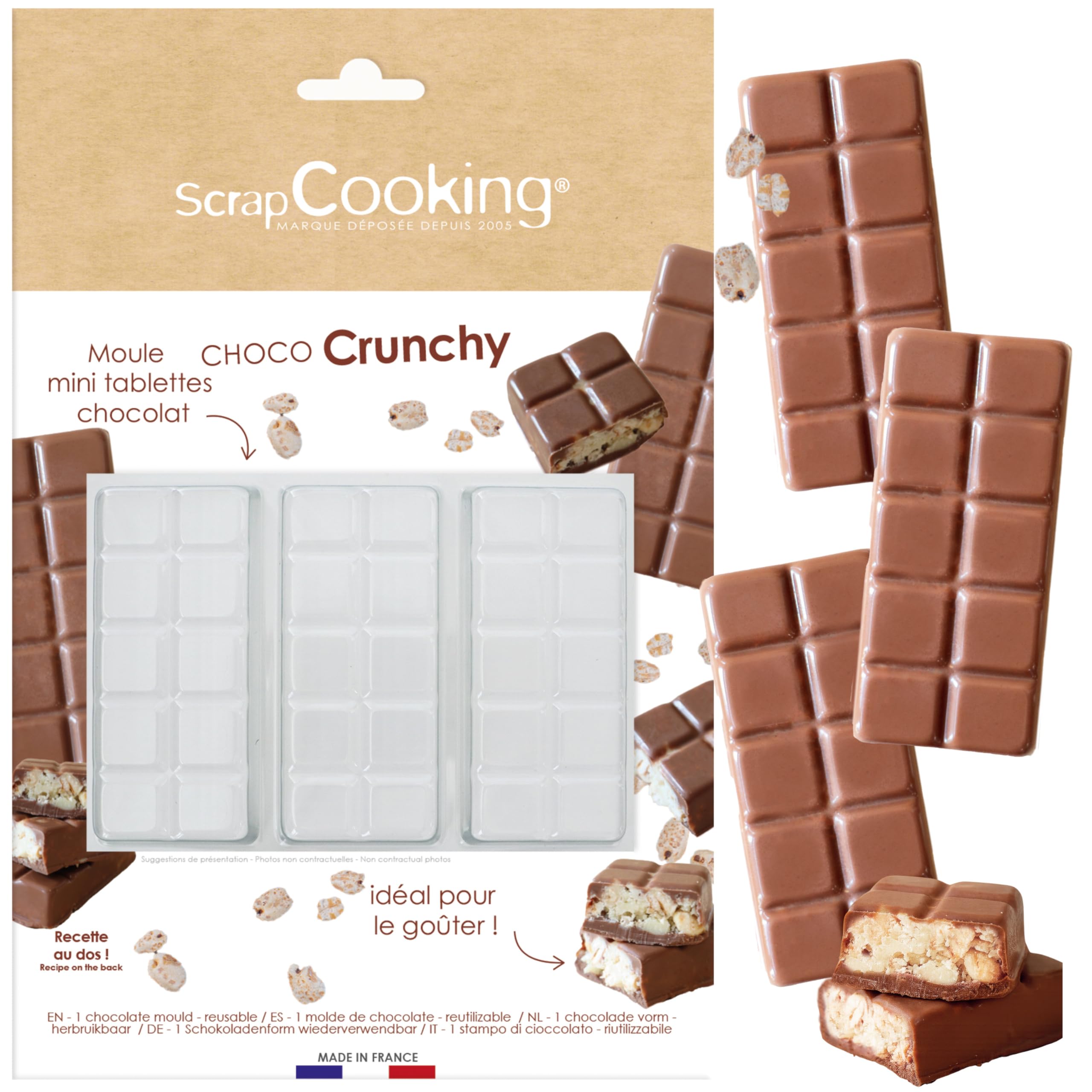 scrapcooking-moules-3-mini-tablettes-crunchy-6765-moule-chocolat image 1
