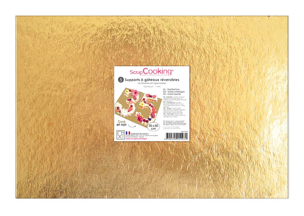 scrapcooking-mat-riel-5197-support-g-teau-30x20-cm-dor-noir-x5 image 8