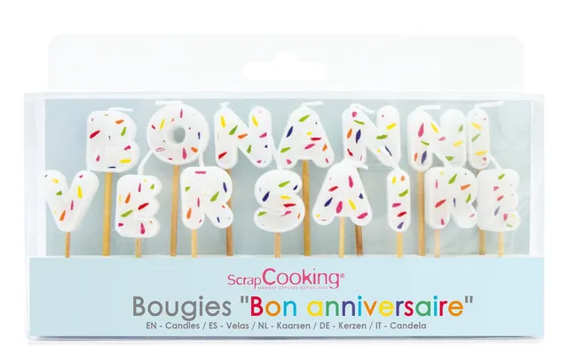 scrapcooking-d-corations-5005-bougies-g-teau-bon-anniversaire-x15-multicolore image 1