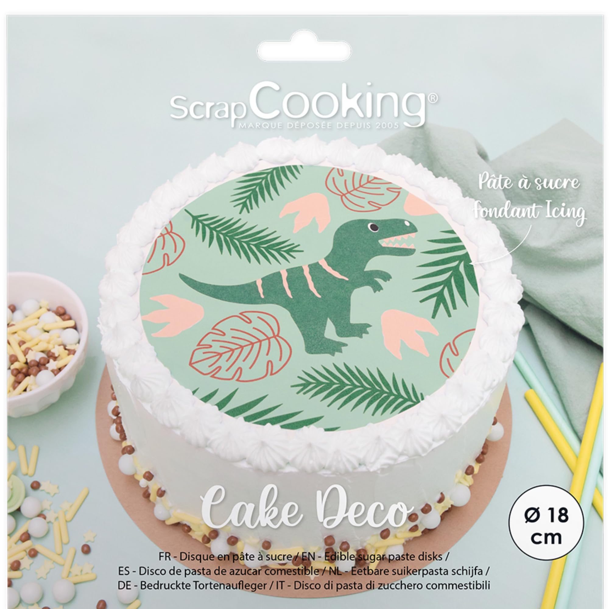 scrapcooking-p-tes-sucre-7331-disque-dino-vert-18-cm-45-g image 1