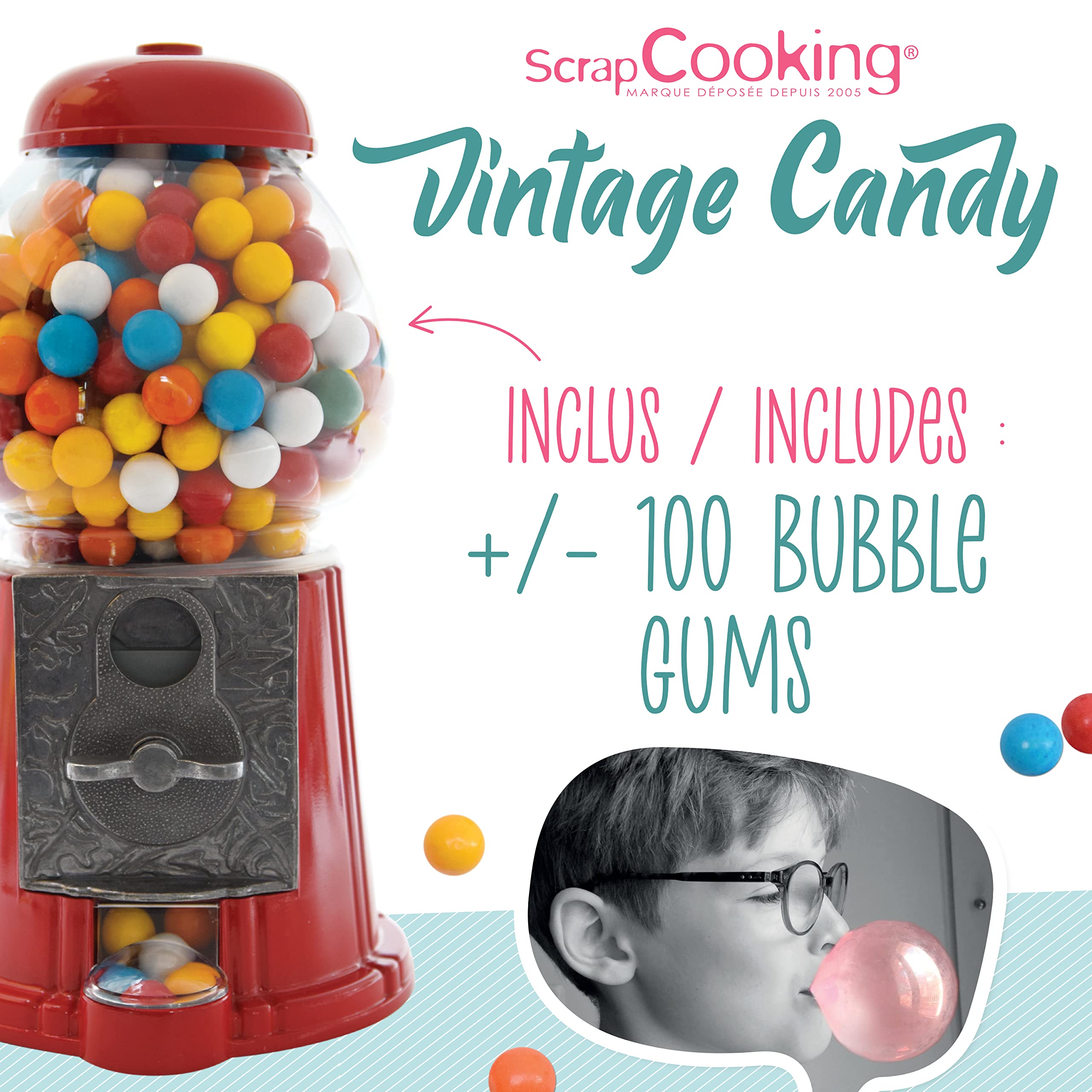 scrapcooking-appareils-distributeur-bonbons-vintage-rouge-monnayeur image 2