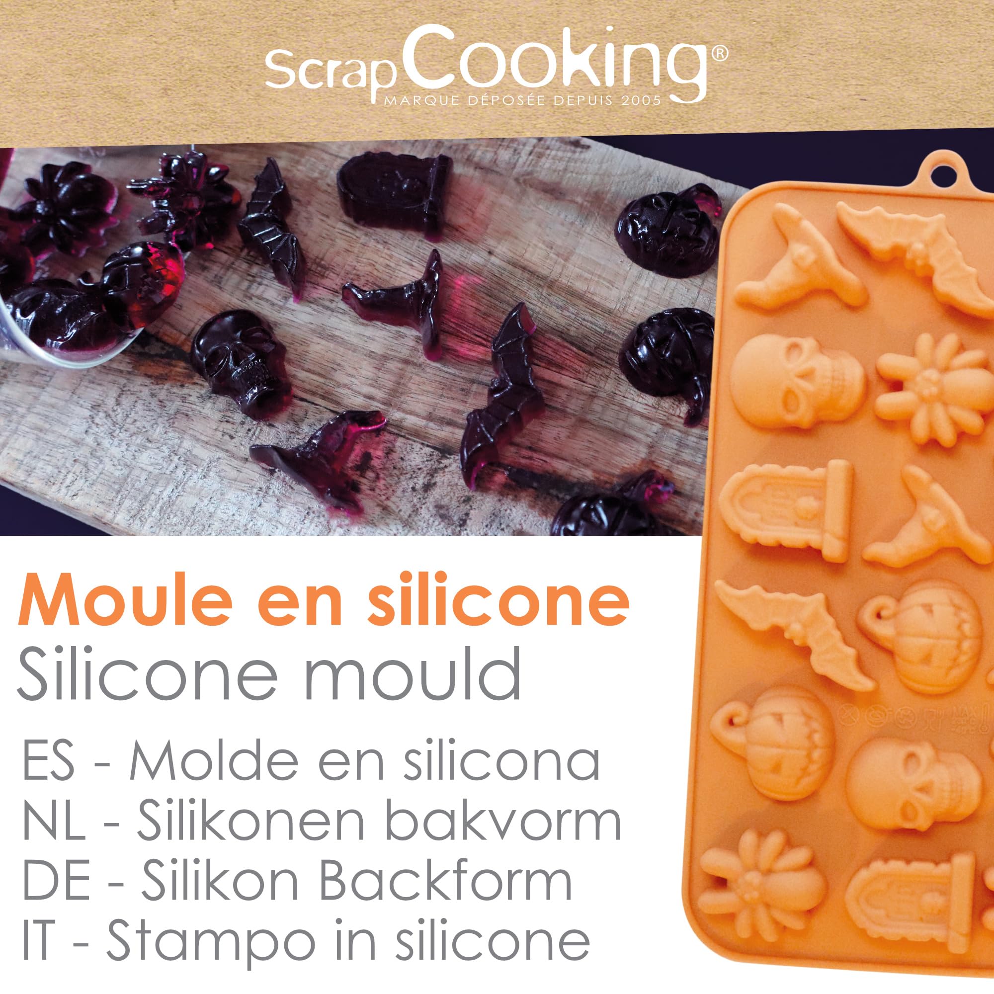 scrapcooking-moule-halloween-silicone-18-bonbons-orange image 2